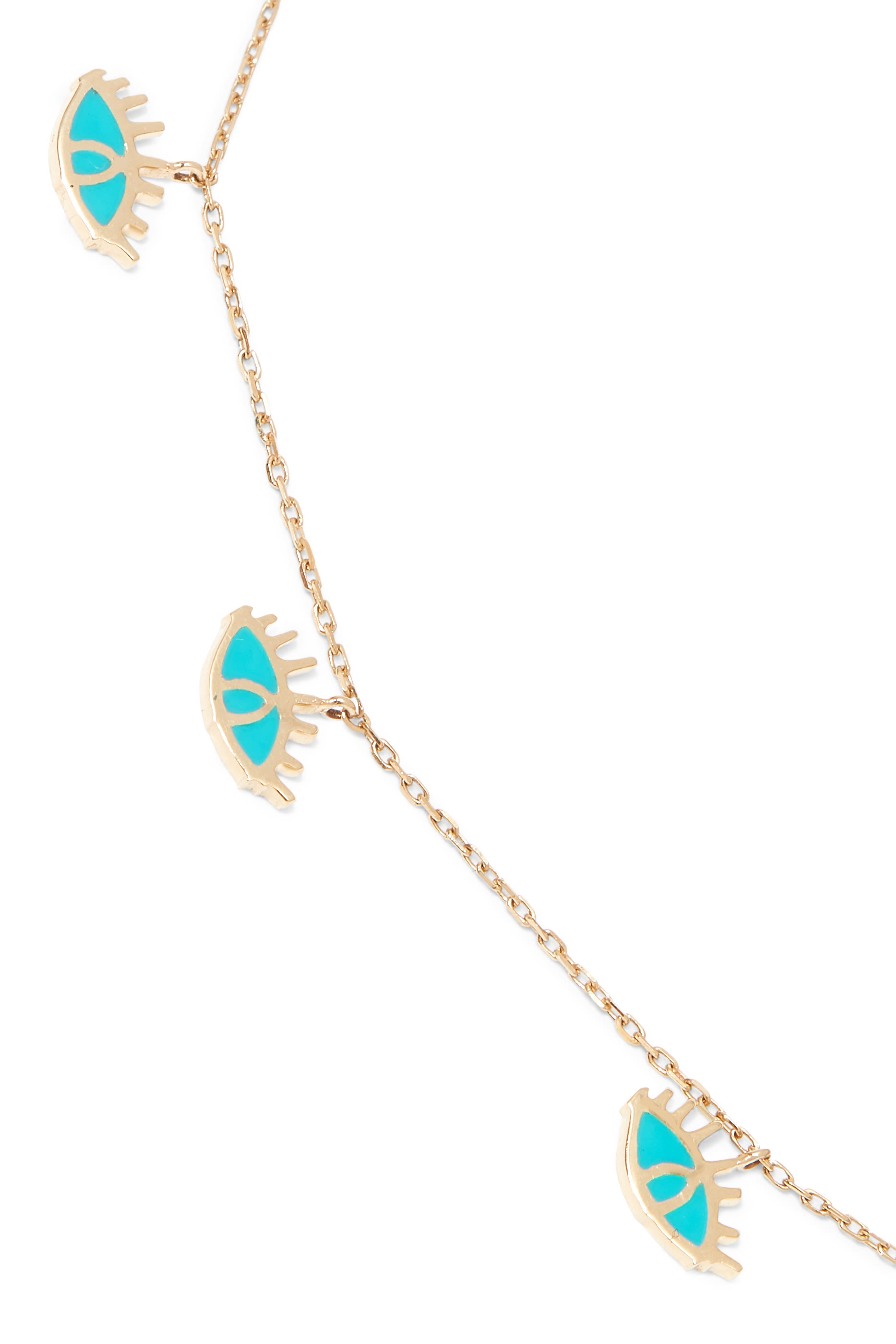 قلادة بحلي عيون مطلية بمينا فيروزي