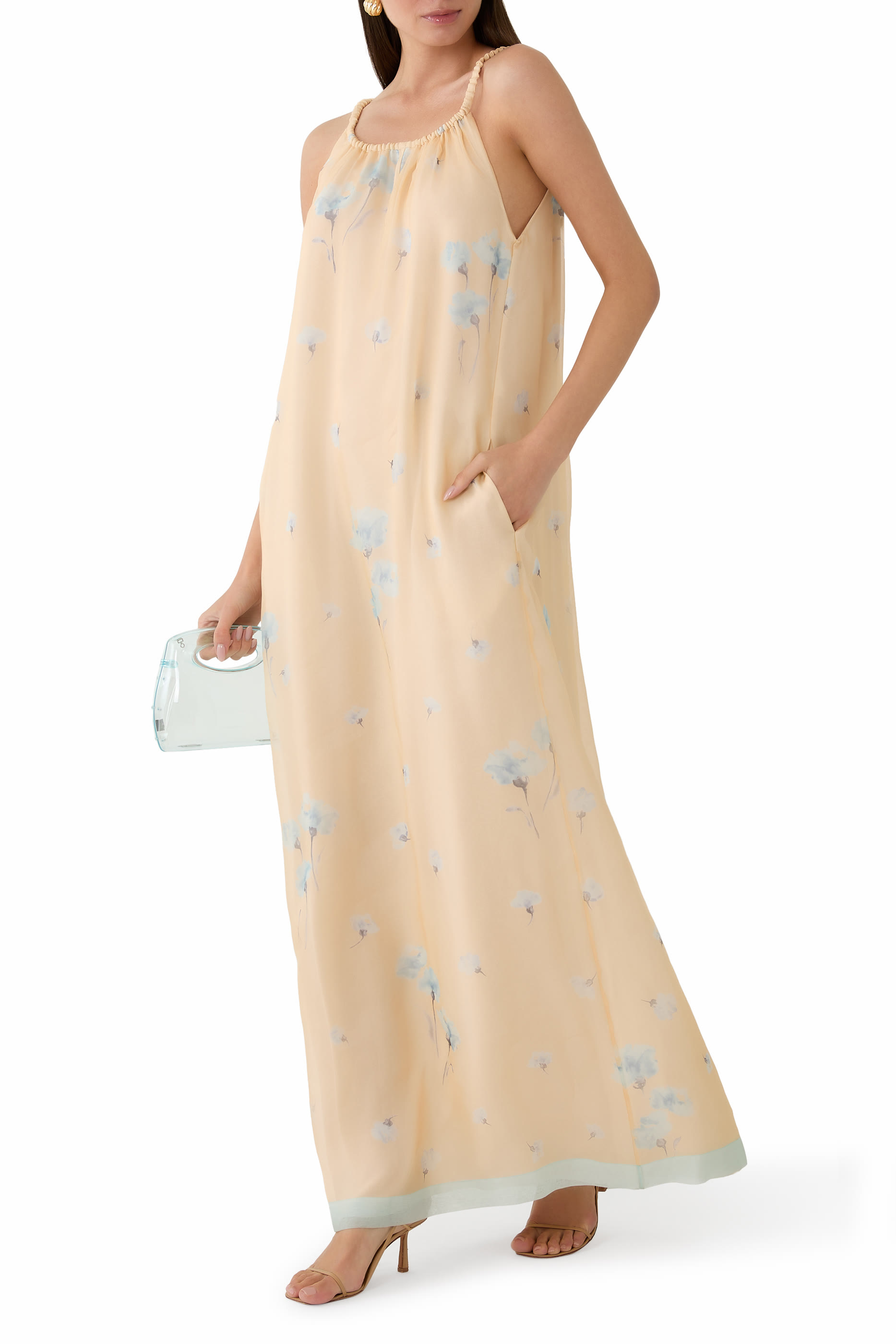 فستان طويل حرير أورجانزا