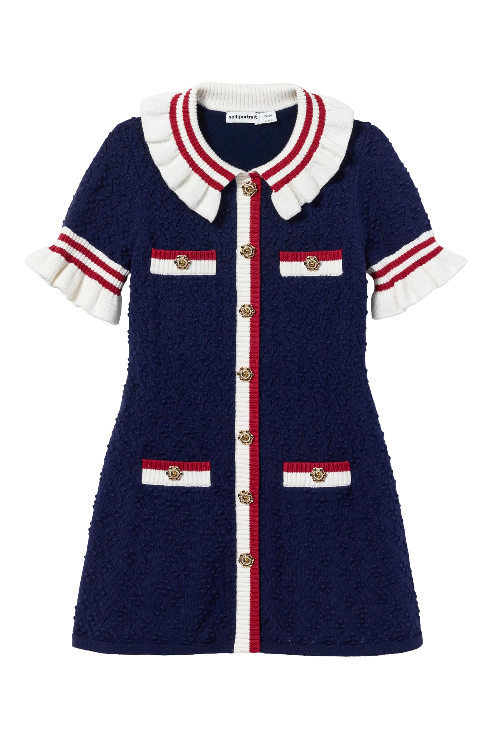 فستان منسوج بارز الملمس للأطفال