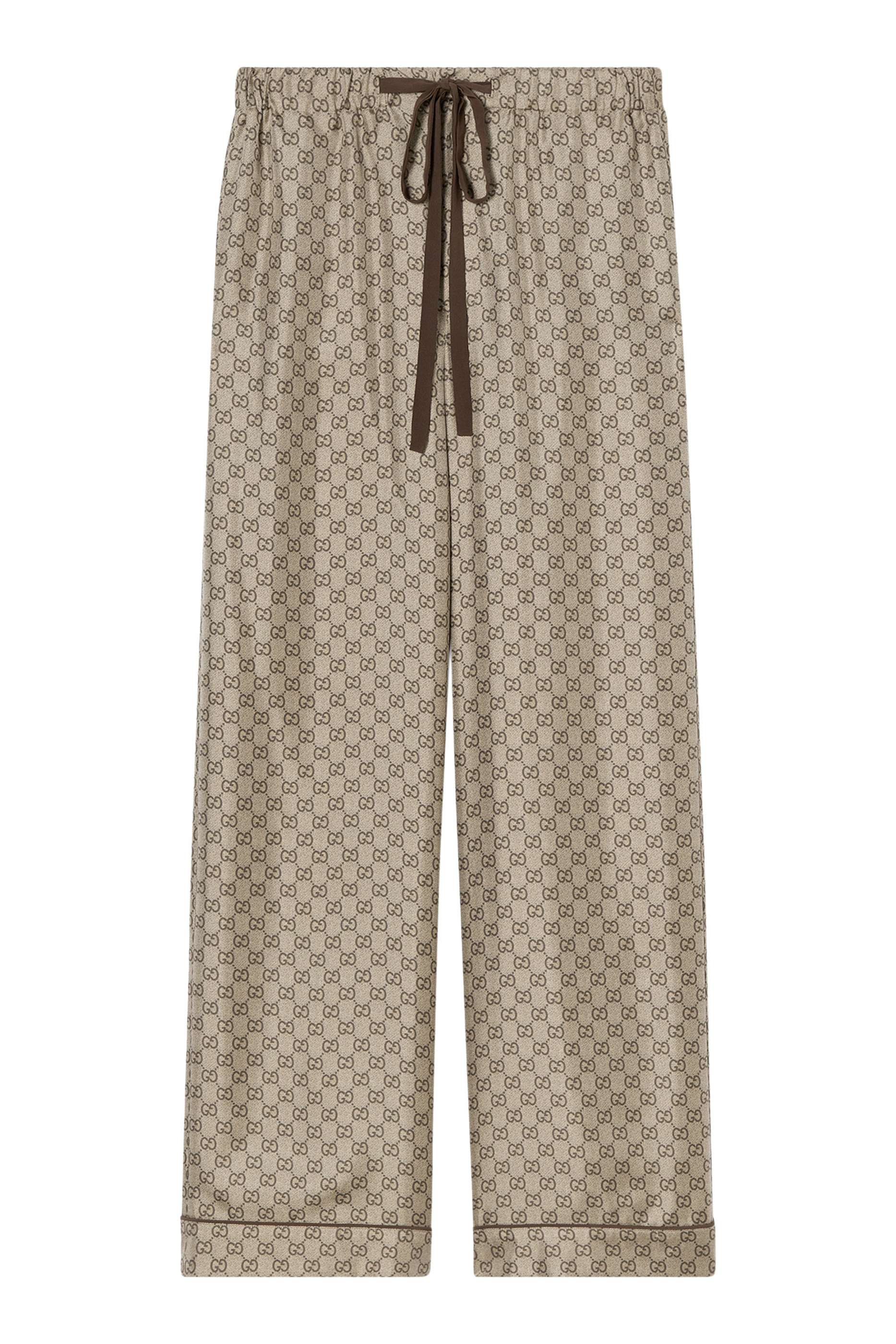 بنطال للبيت مزين كليا بنقشة حرفي شعار الماركة حرير تويل