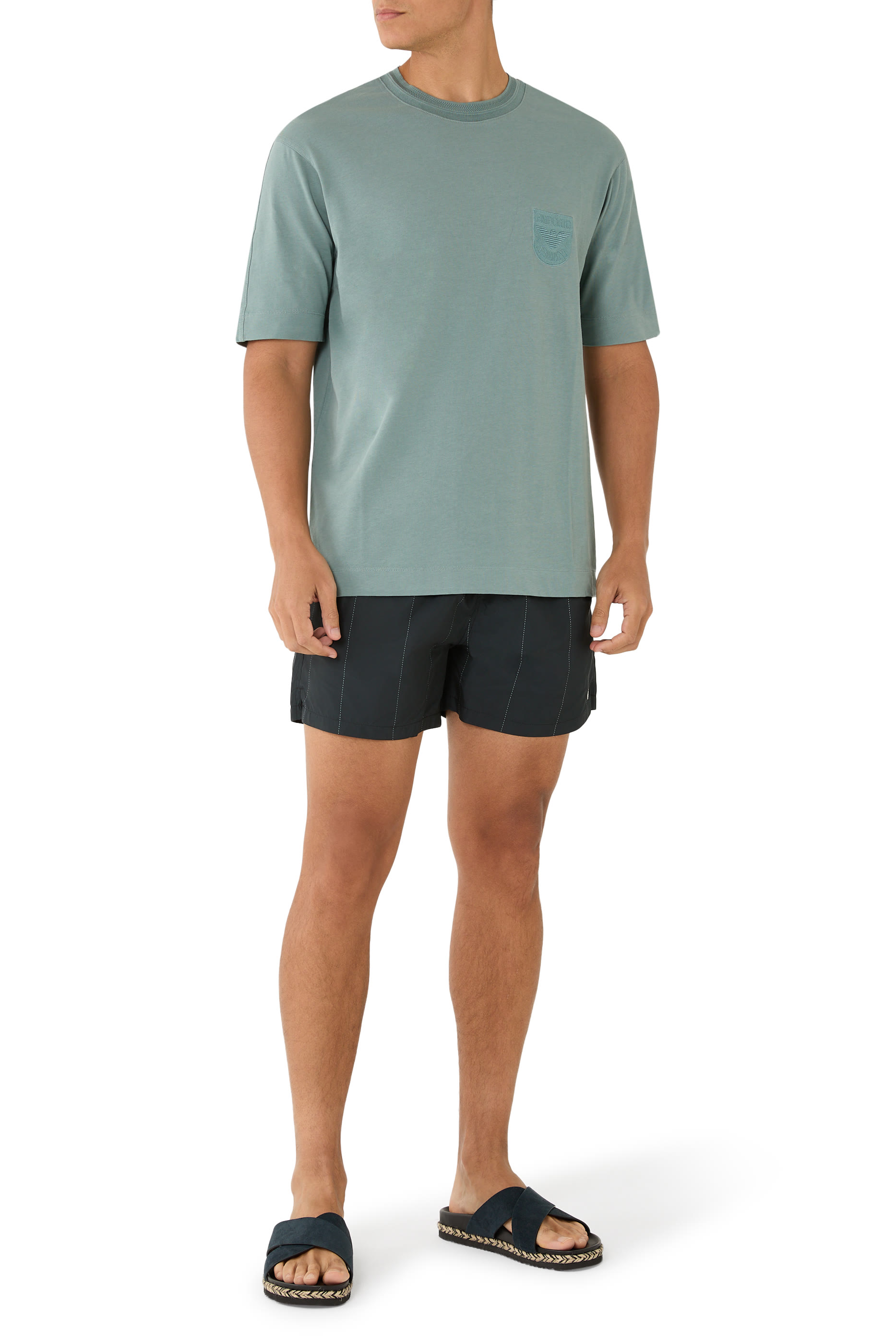 تيشيرت مزين بتطريز شعار الماركة جيرسيه ثقيل