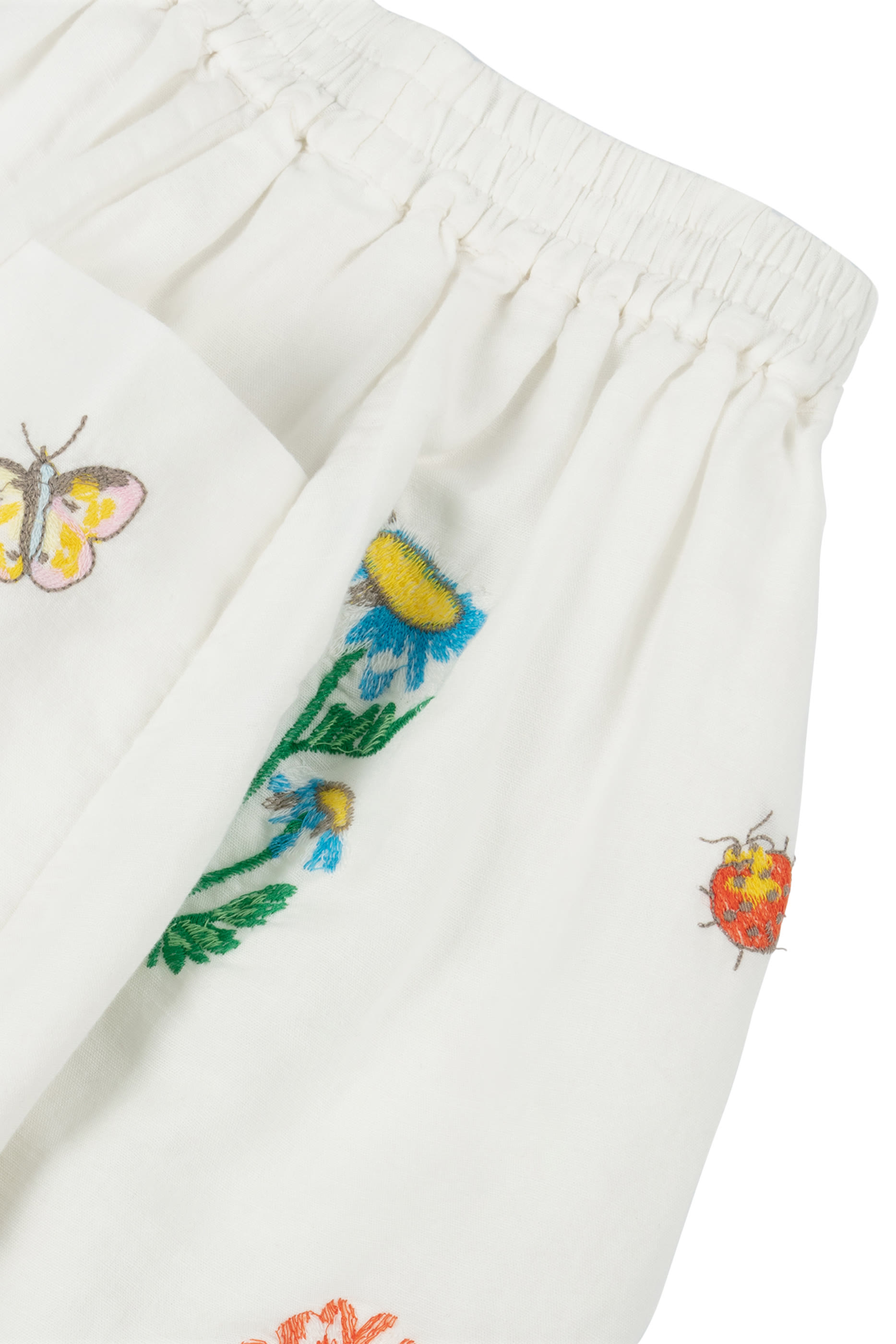 تنورة بتطريزات ازهار للأطفال