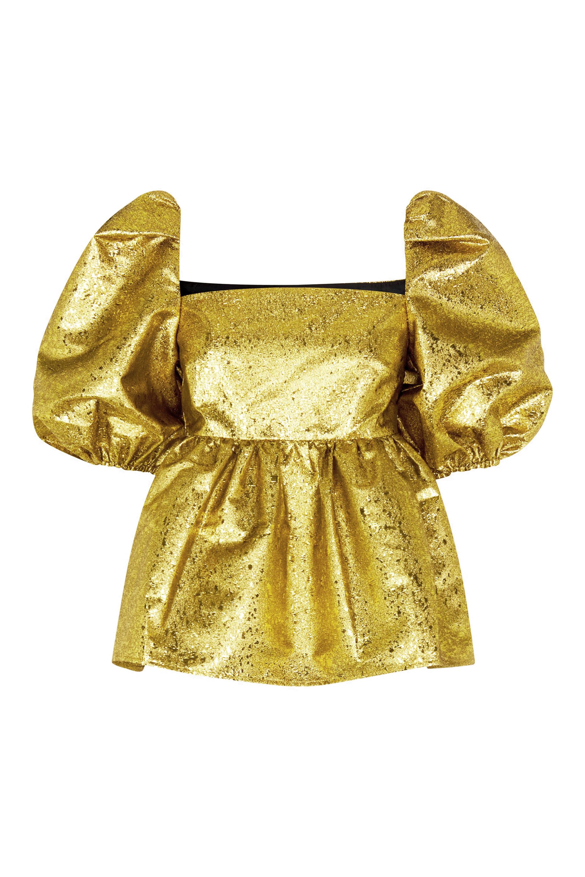 بلوزة كينسلي بأكمام منفوخة وحافة جرس