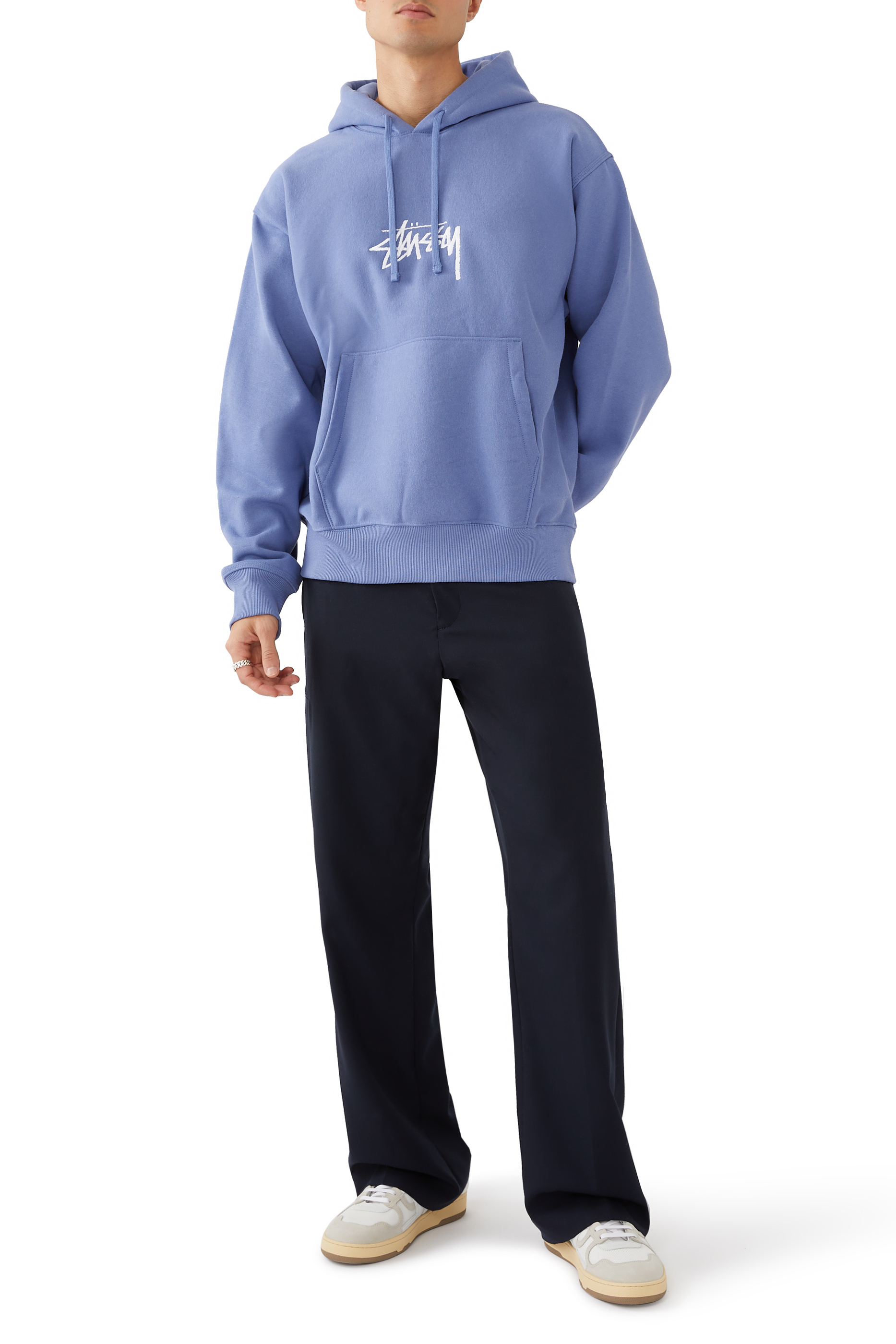 هودي ستوك بتطريز شعار الماركة بملمس بارز