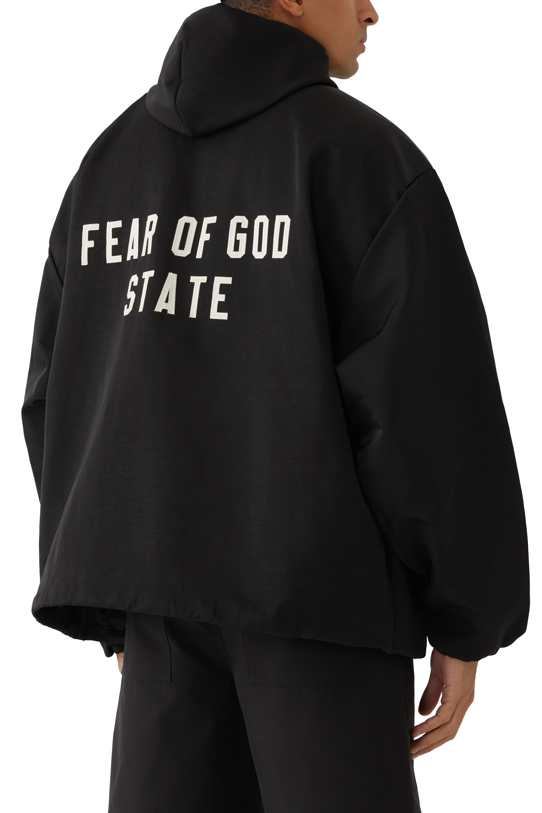 جاكيت كوتشز بغطاء رأس نايلون بارز الملمس