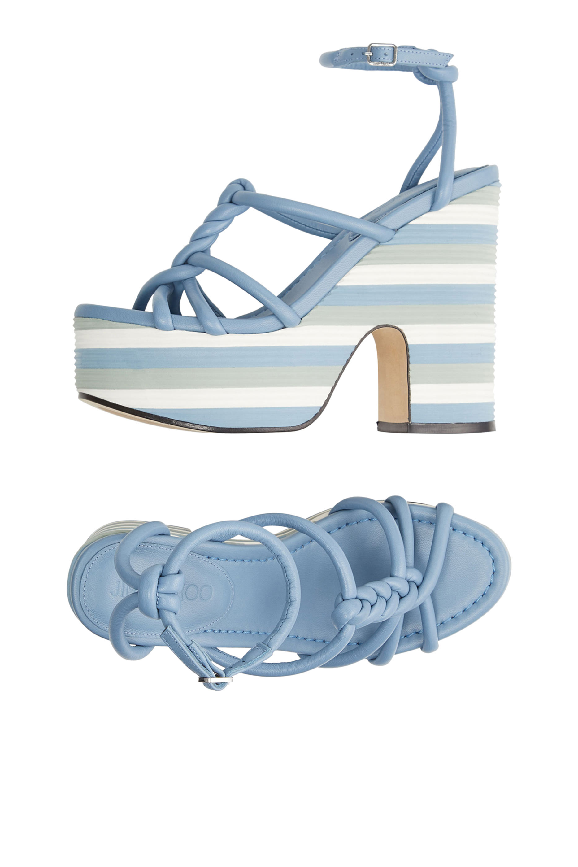 صندل كلير 130 بكعب ويدج جلد