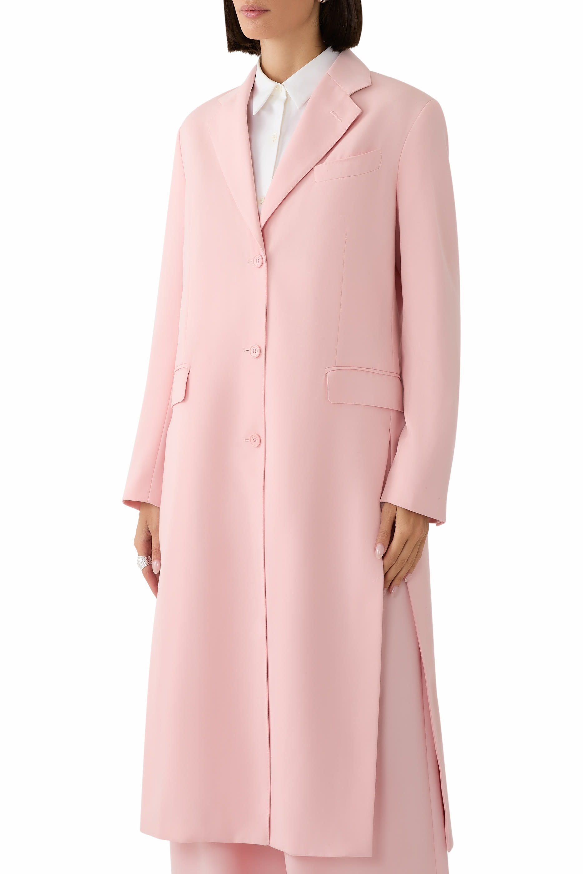 معطف بفتحات وتفاصيل ربطة فيونكة