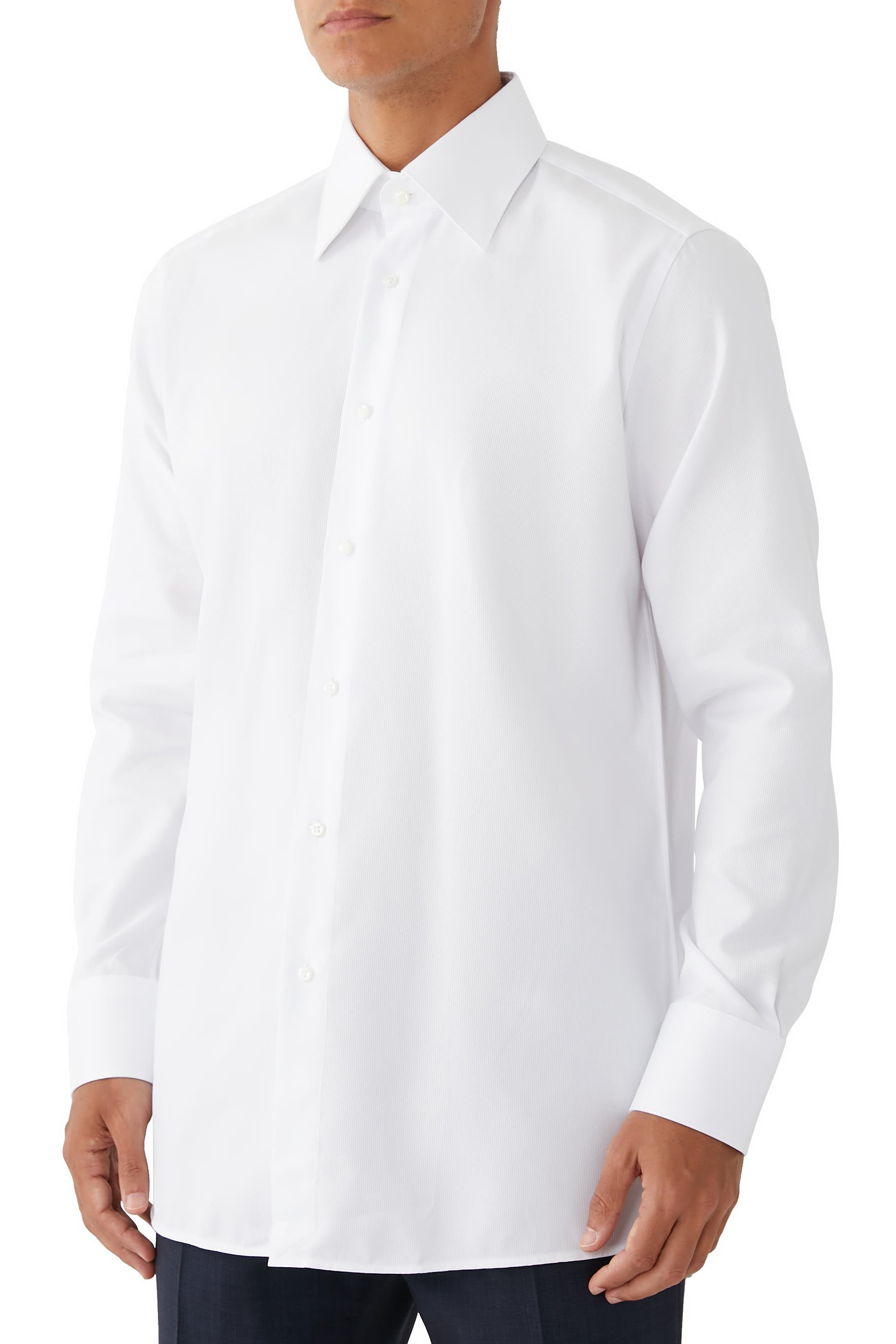 قميص سادة بأزرار