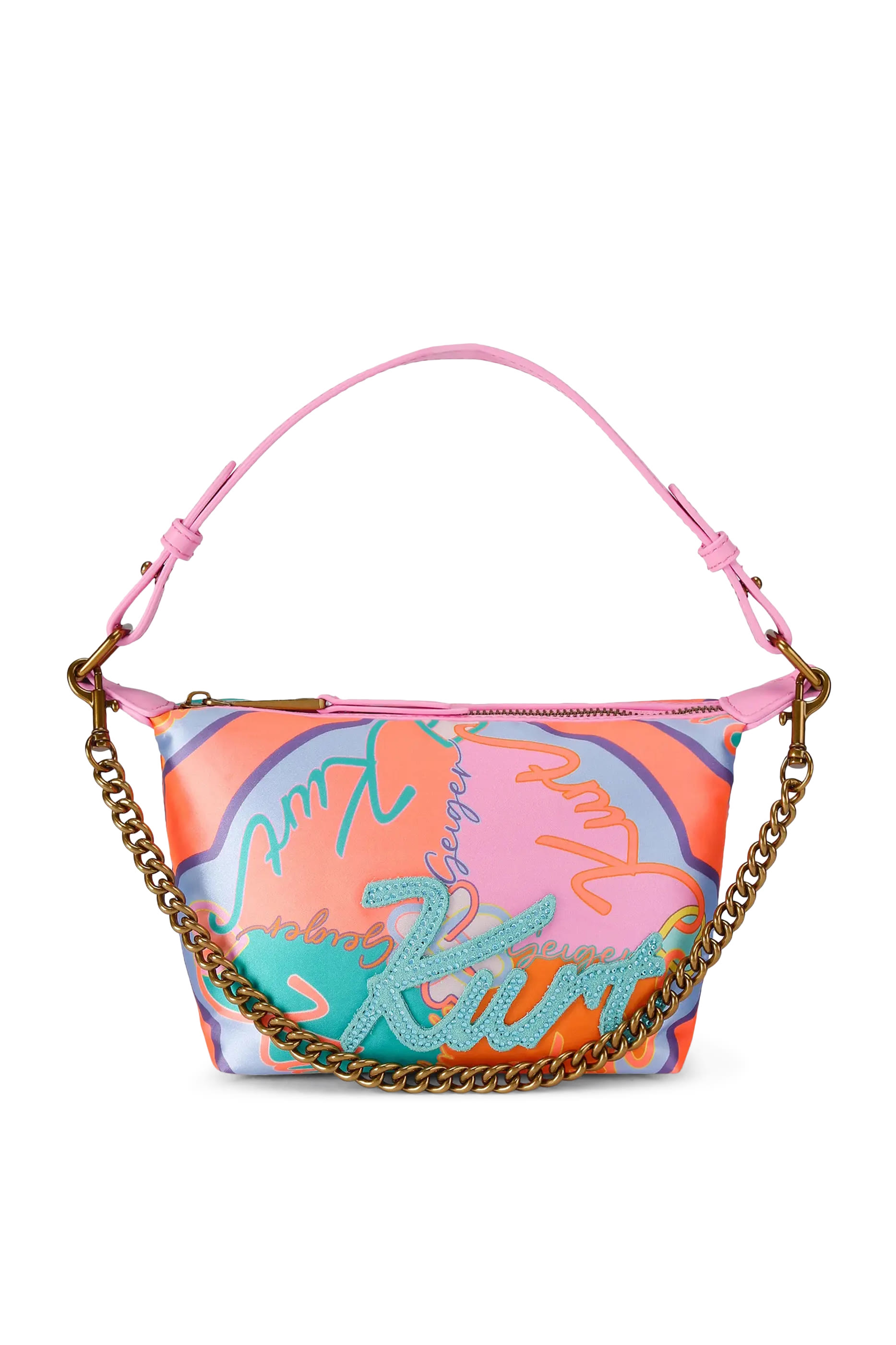 حقيبة كتف بشعار الماركة خامة ناعمة