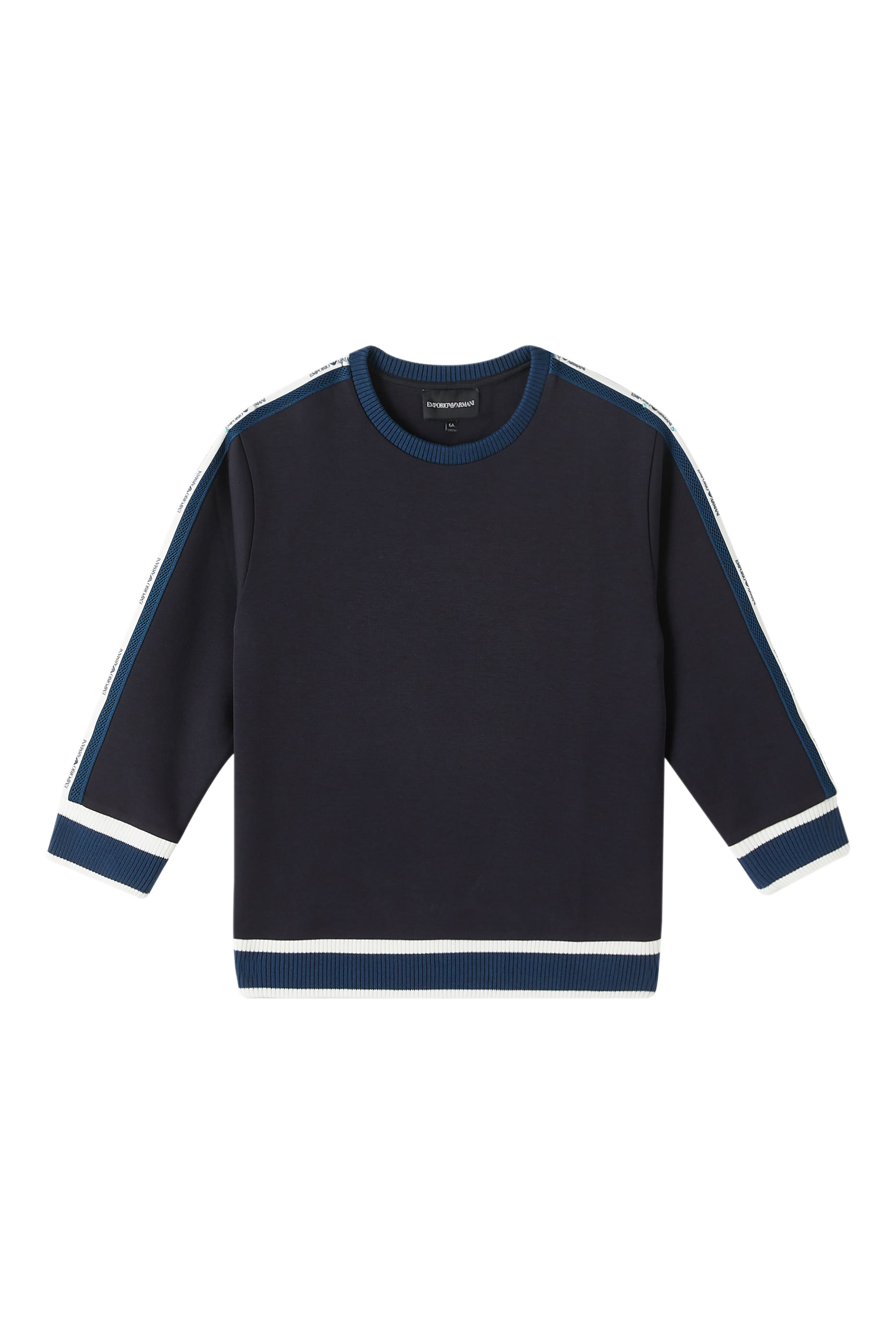 سويت شيرت بشريط شعار الماركة قطن للأطفال