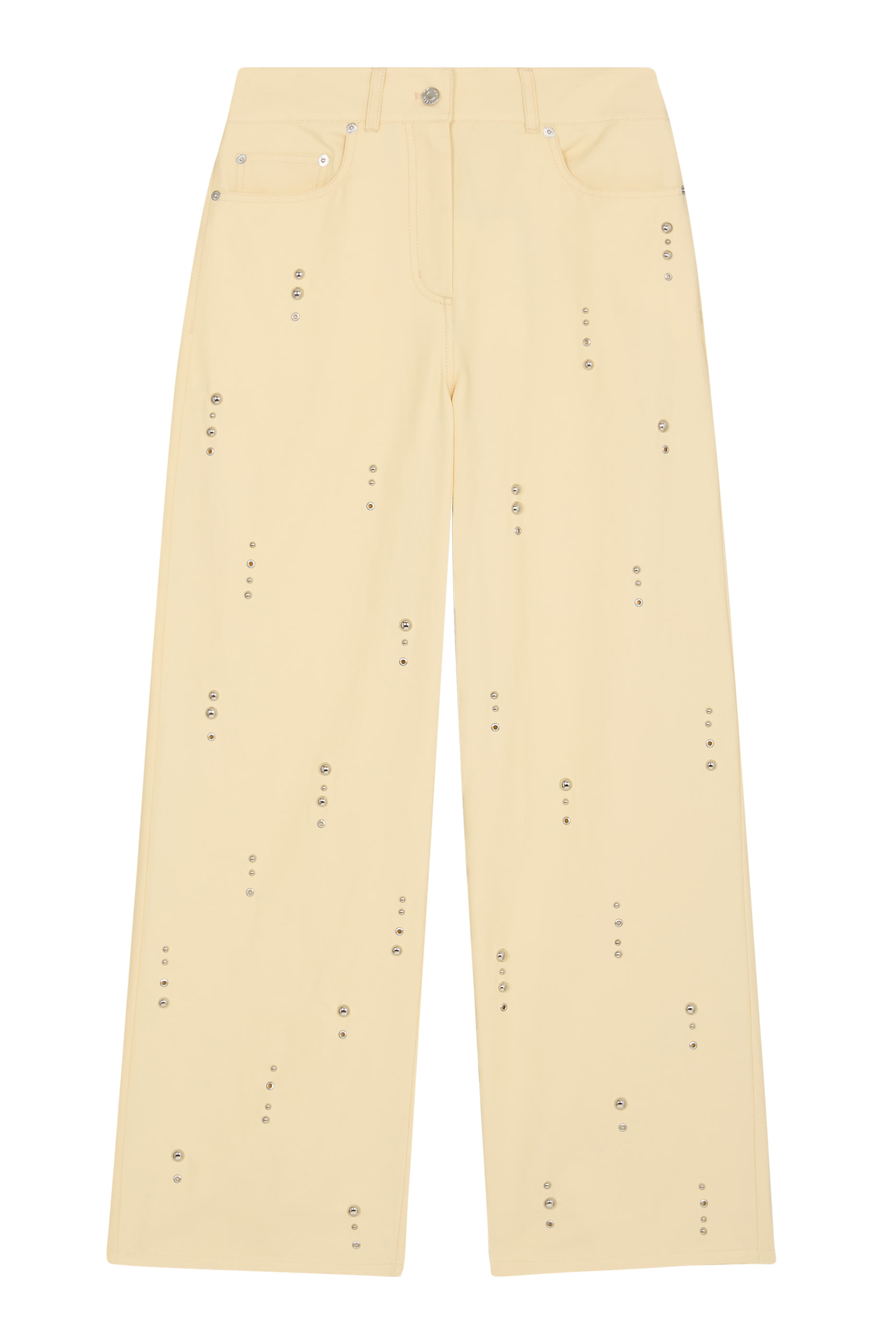 بنطال بقصة ساق واسعة مرصع بأحجار