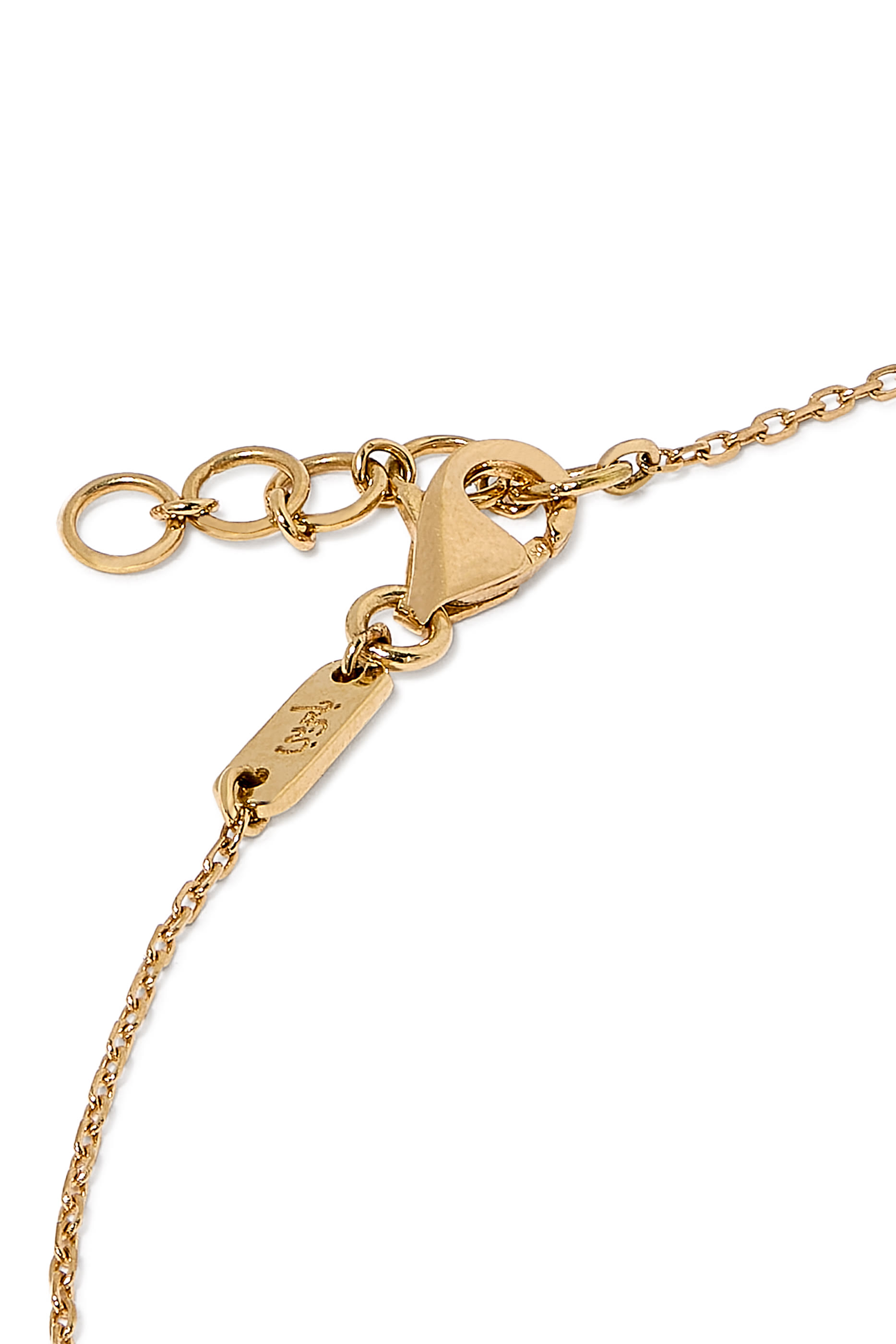 Kids Tiny Bling Butterfly Letter Faa Necklace, 18k Yellow Gold & Enamel