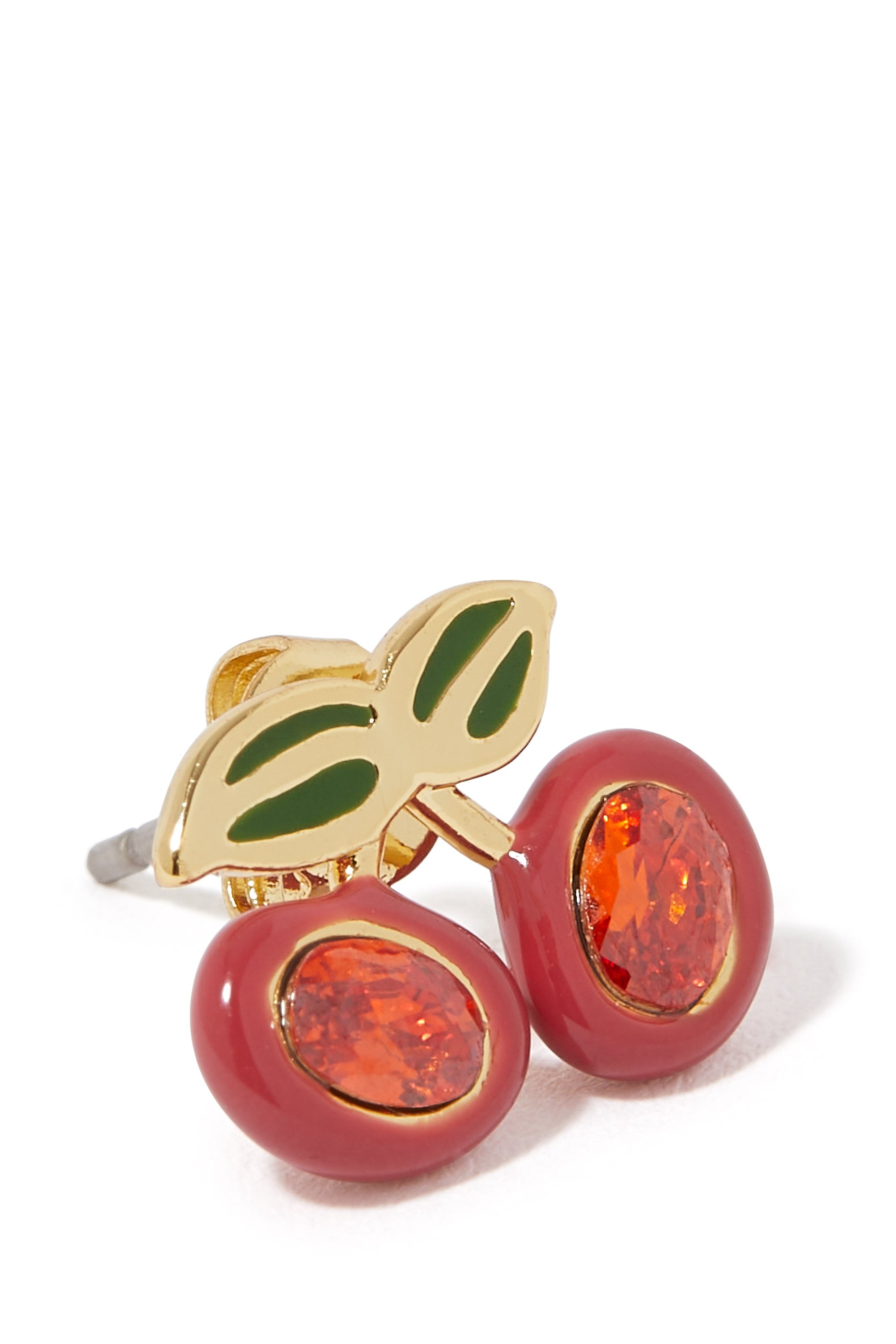 أقراط بتصميم كرز مرصعة بكريستال