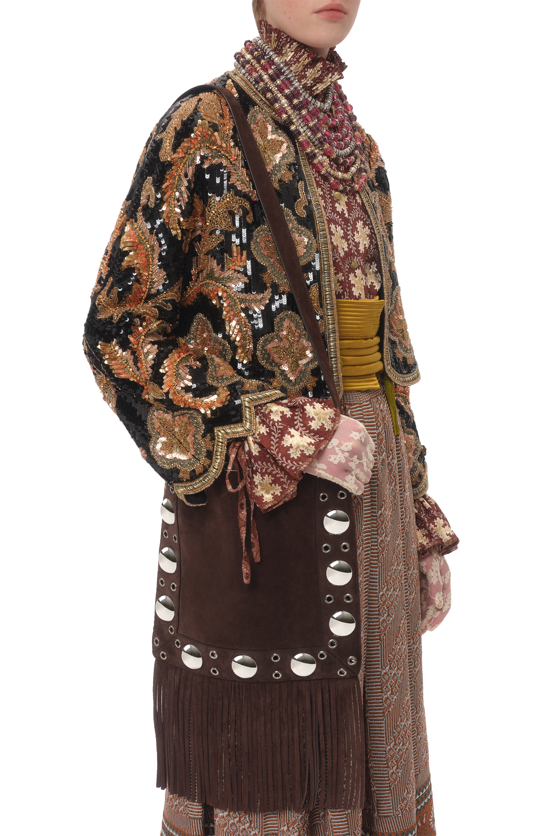 حقيبة كتف نيلكوت مزينة بشراشيب شمواه