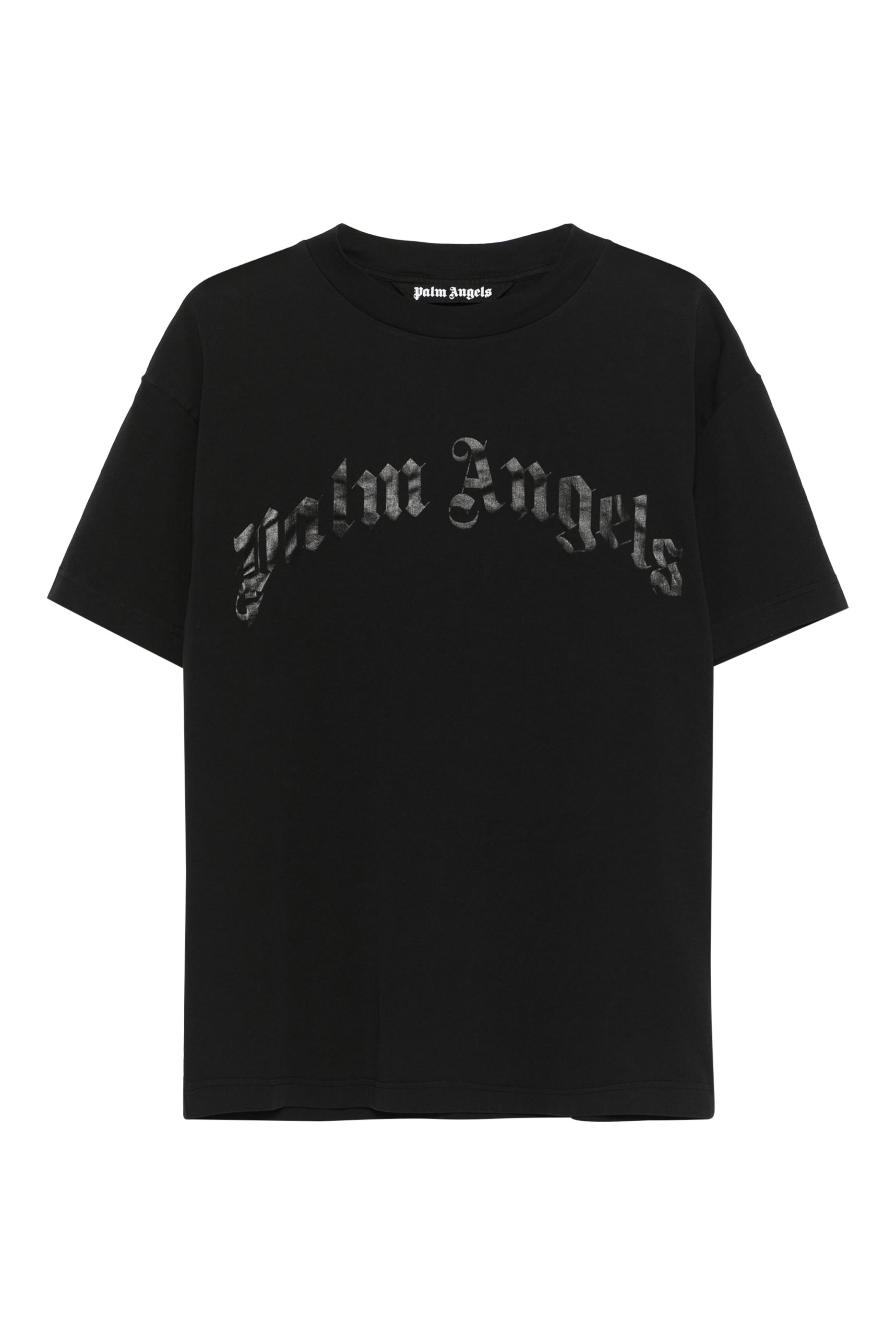 تيشيرت بشعار الماركة بتصميم مقوس