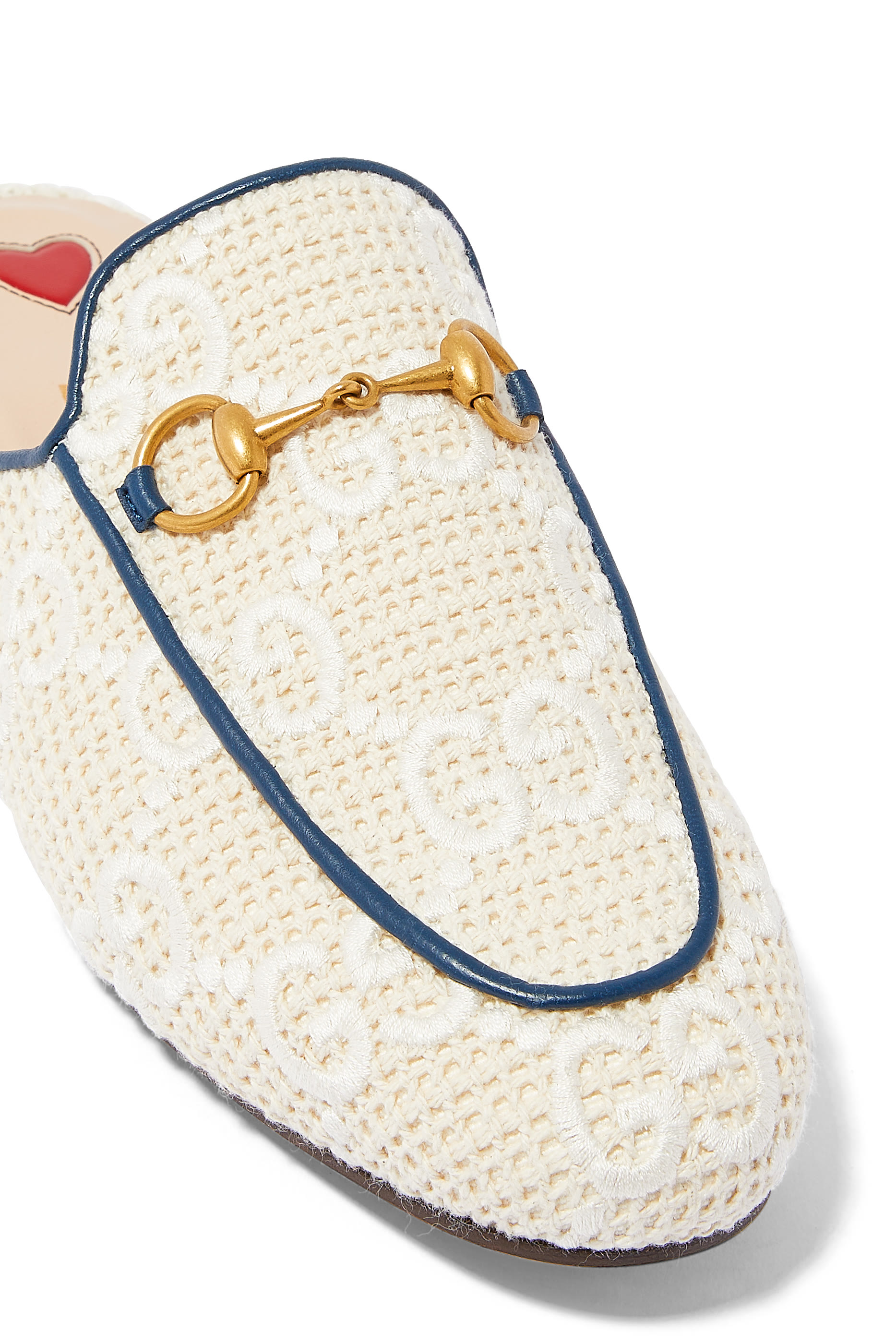 حذاء برينستاون مفتوح من الخلف كروشيه بشعار GG