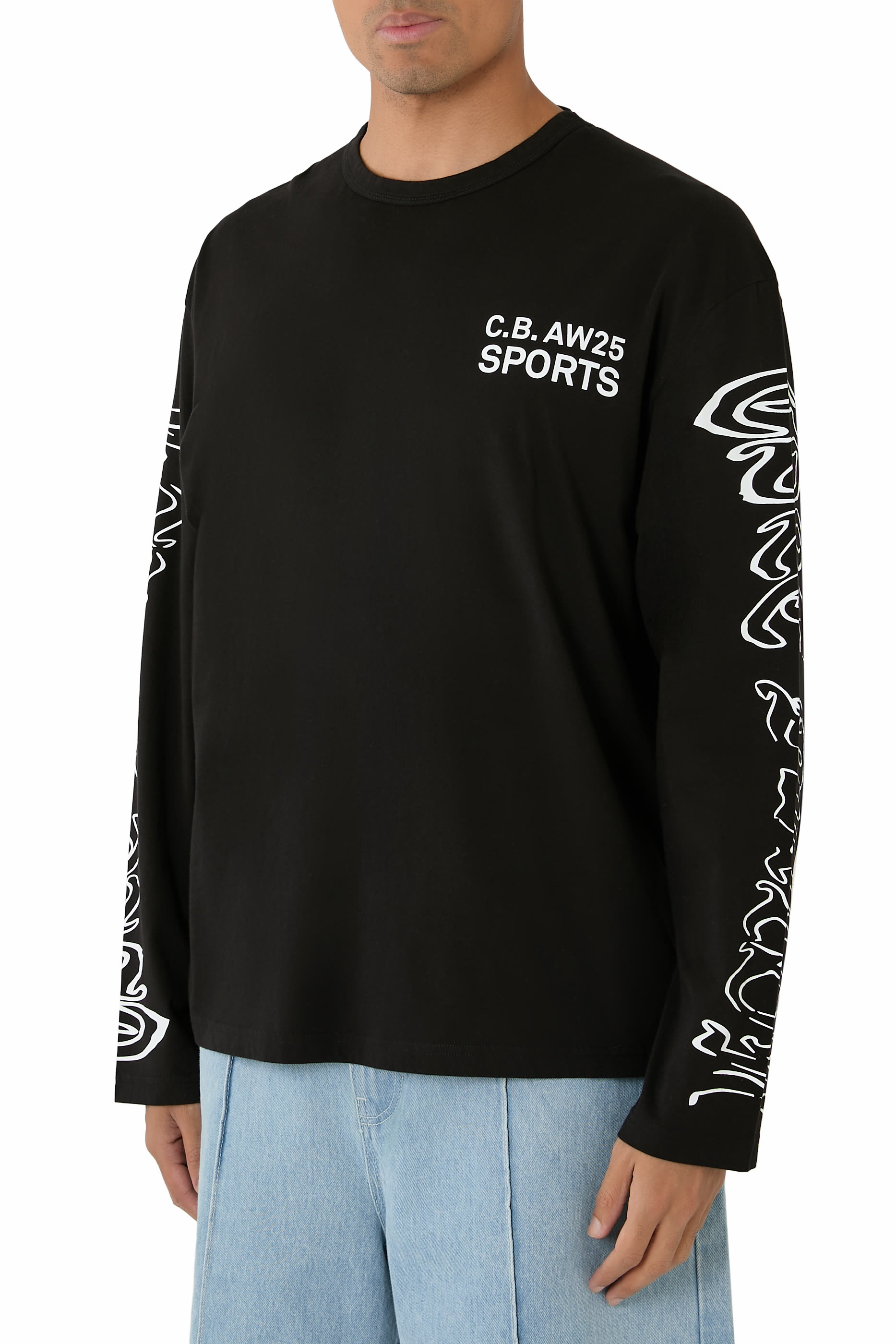 تيشيرت بأكمام طويلة بشعار كلوب