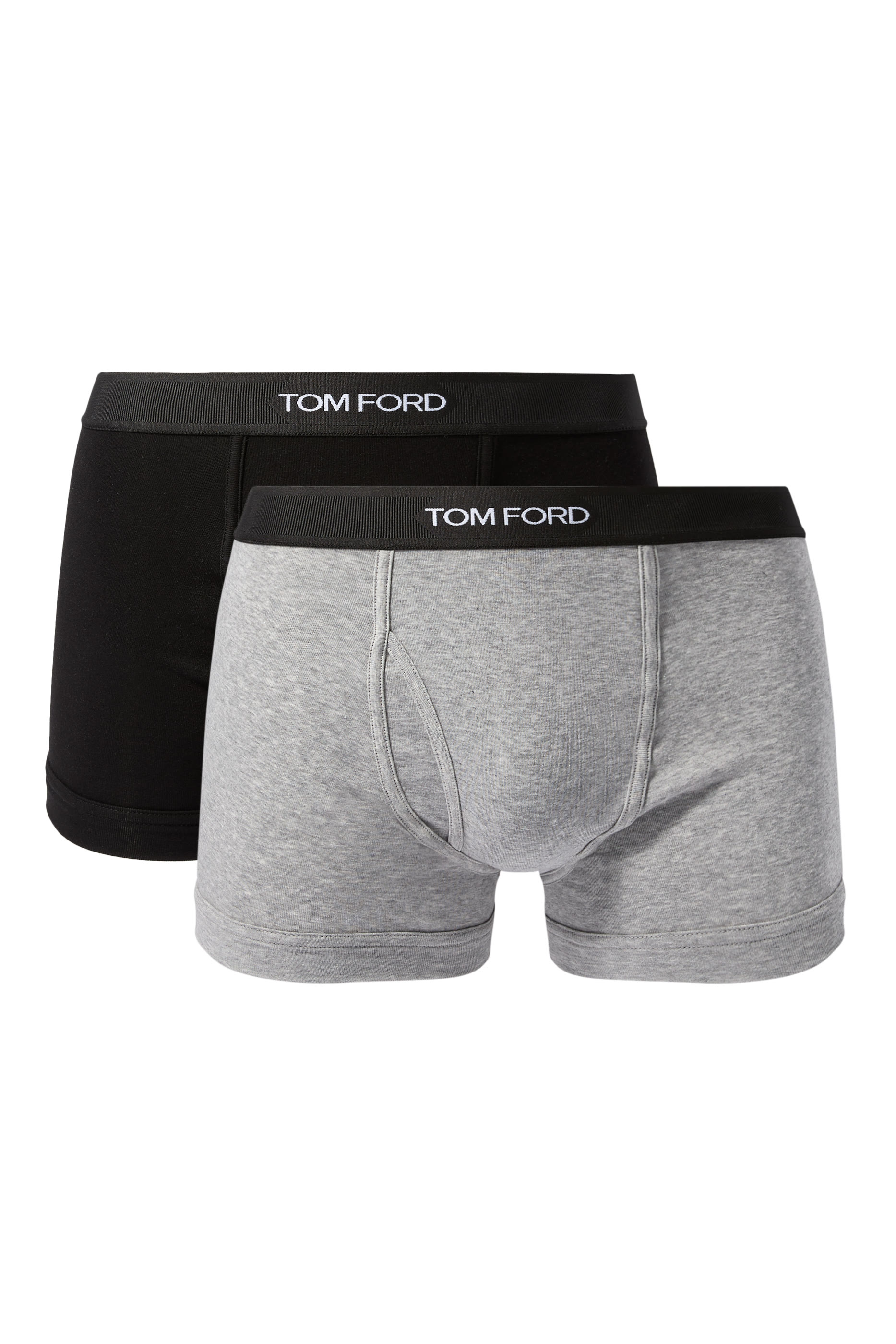 طقم سروال داخلي بوكسر قطن جيرسيه مطاطي، قطعتين