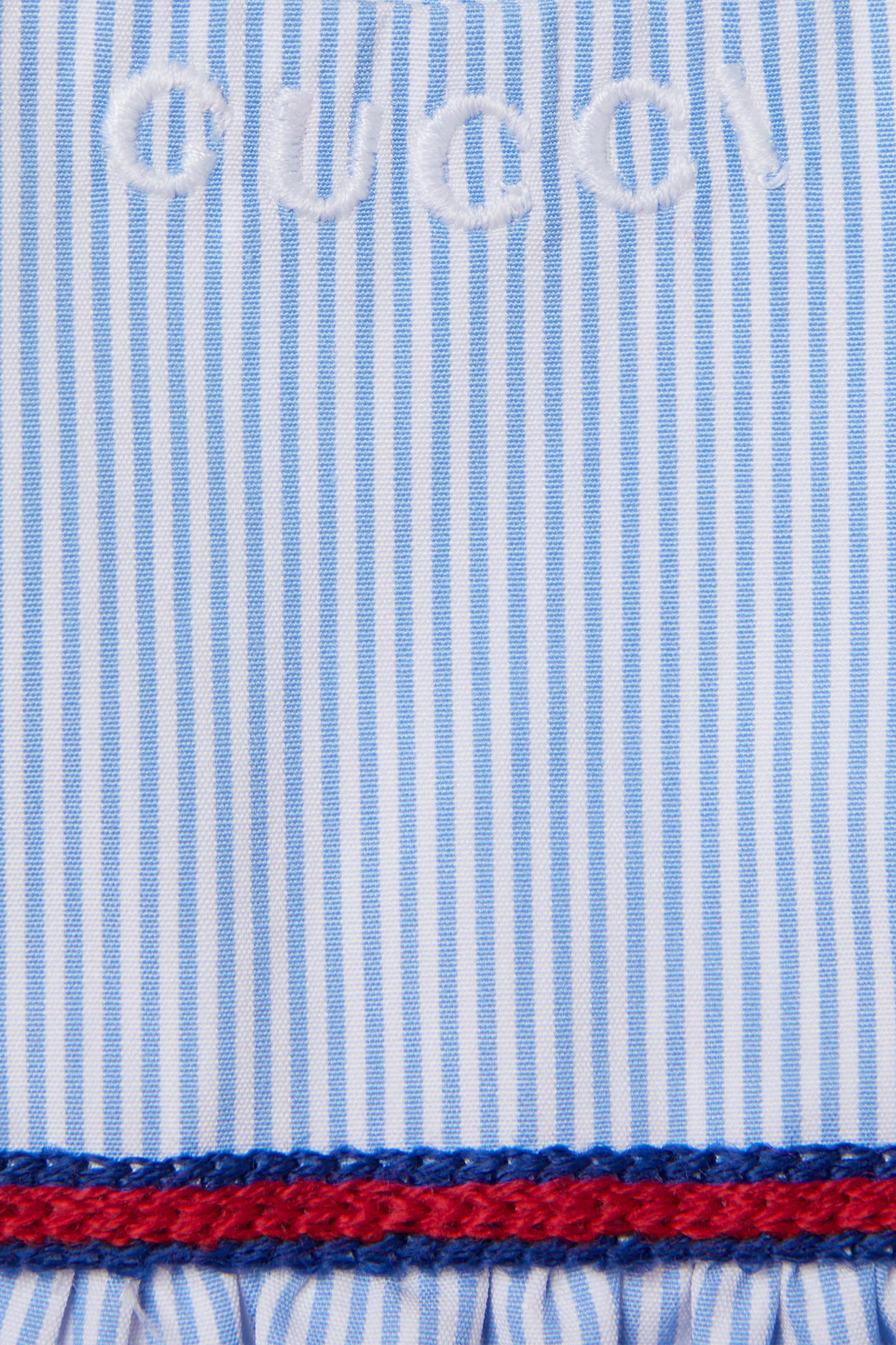 فستان بتطريزات شعار الماركة قطن بوبلين للأطفال