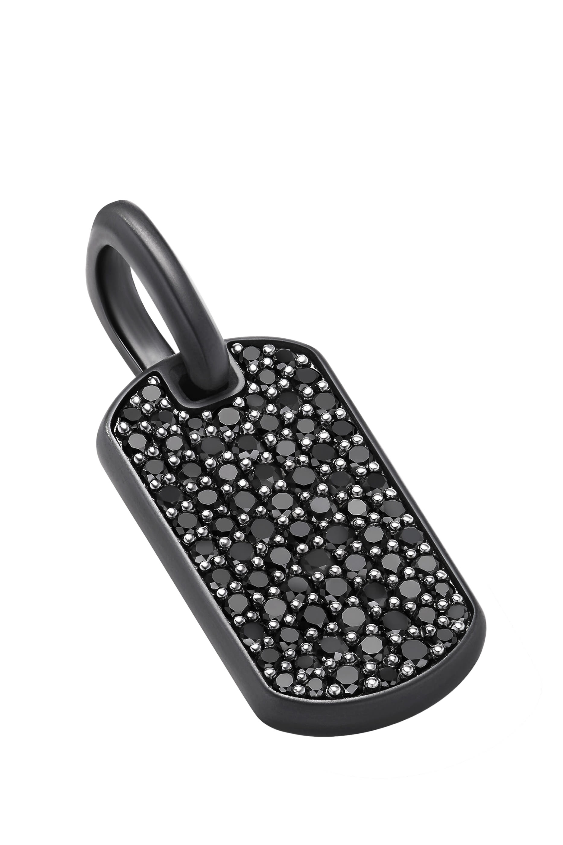 دلاية بنقشة شيفرون تيتانيوم وفضة إسترلينية مرصعة بالماس