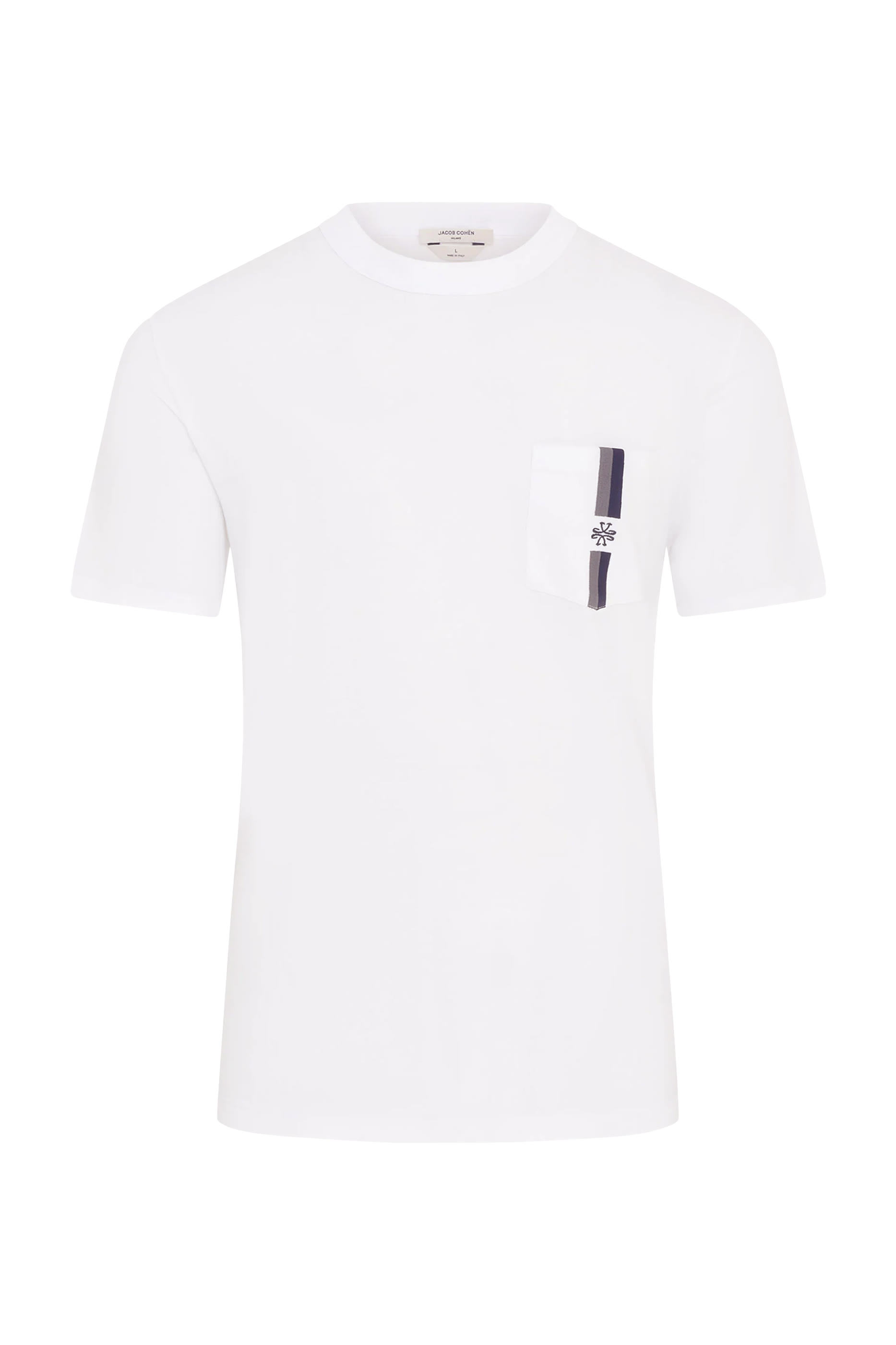 تيشيرت بياقة ضيقة وجيب على الصدر قطن جيرسيه