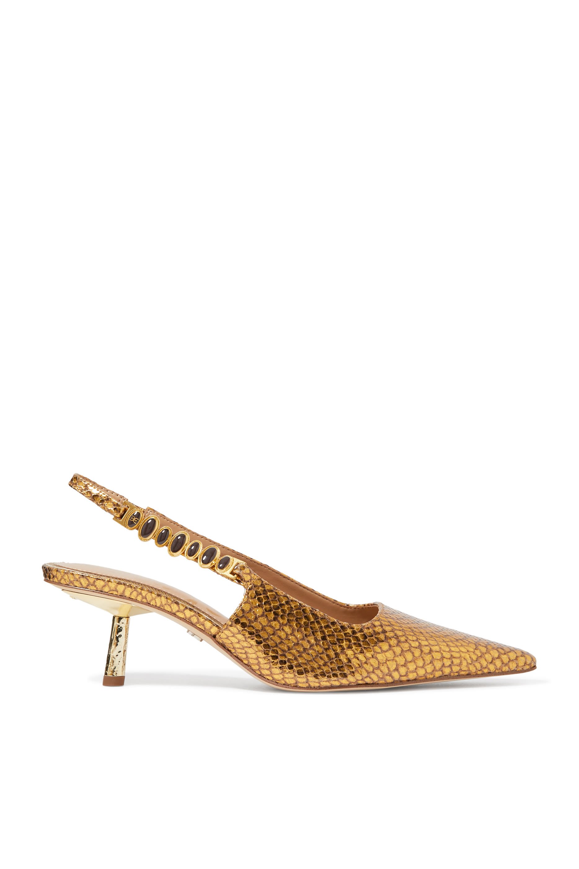 حذاء كلاسيكي بيكر 90 بنقشة جلد ثعبان ومقدمة مدببة