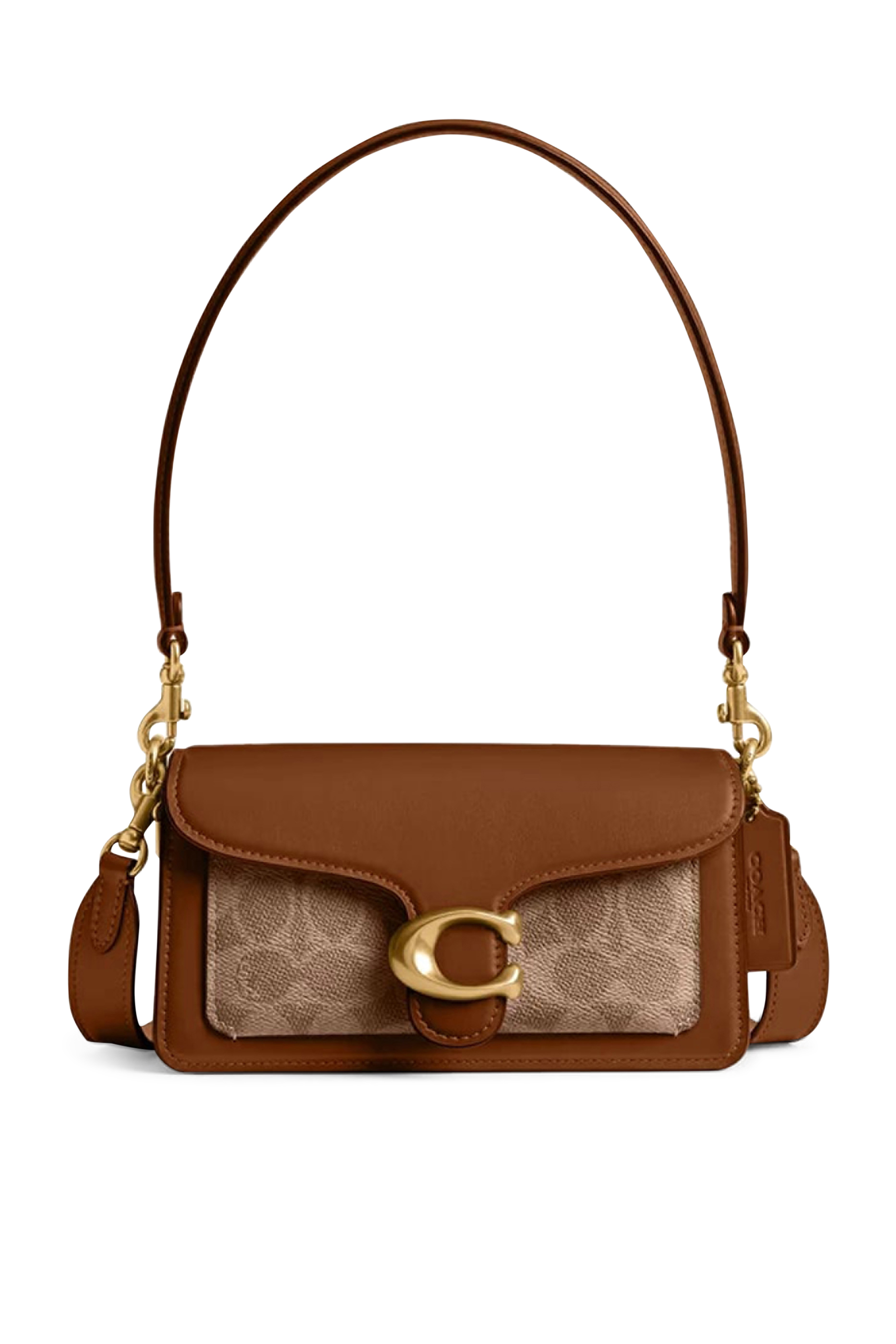 حقيبة كتف تابي 20 قماش قنب بشعار الماركة