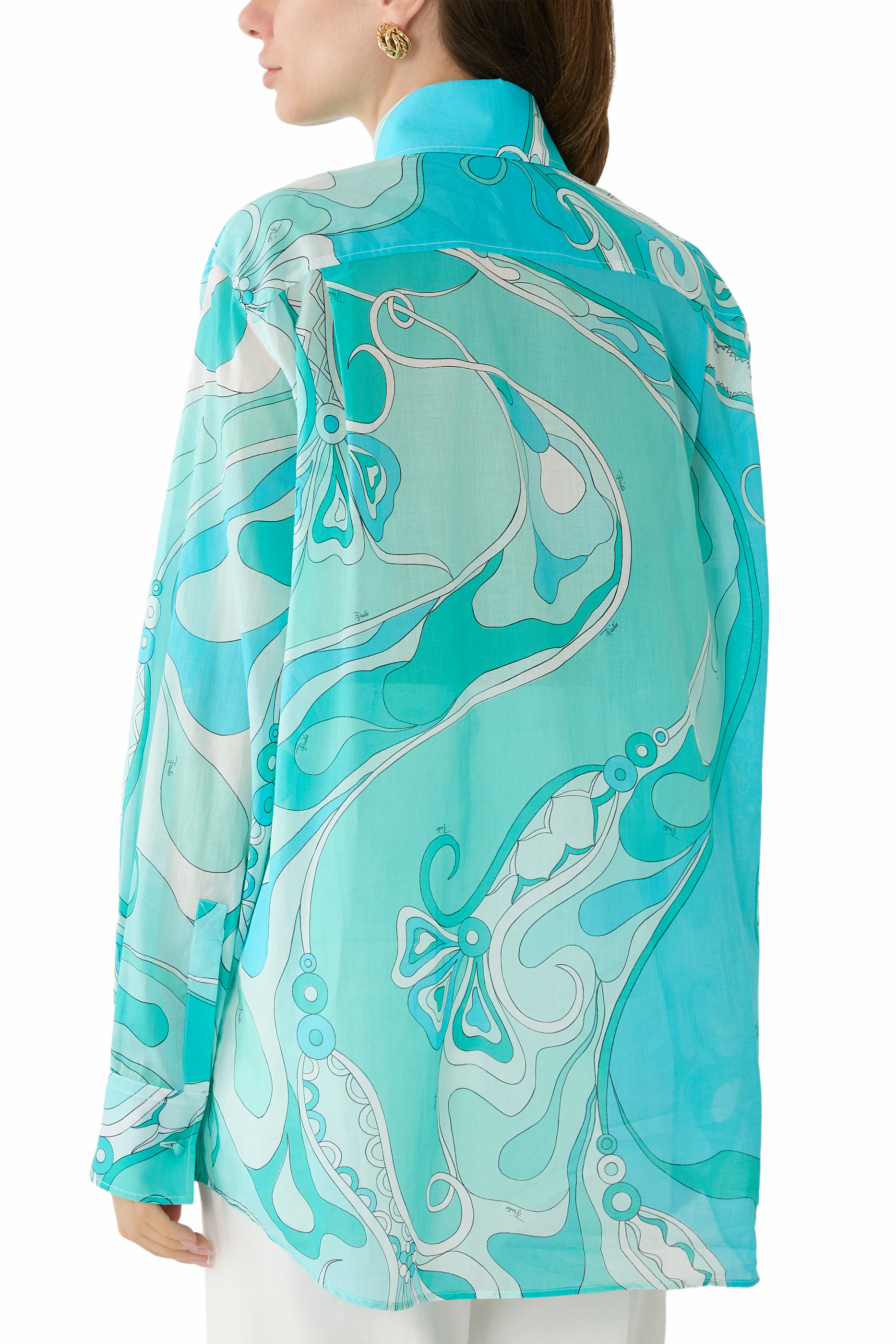 قميص بطبعة أوركيدي قطن