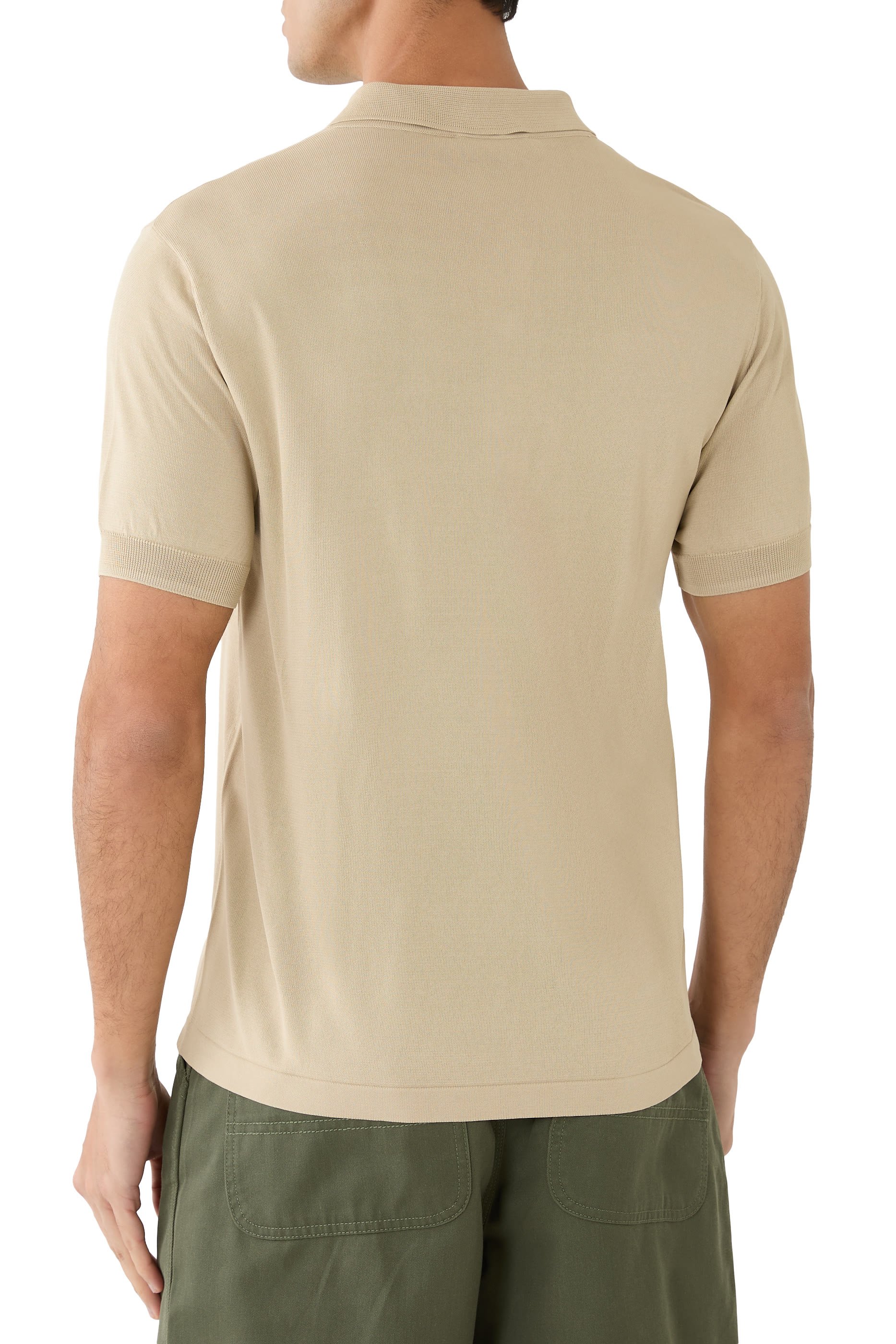 قميص بولو منسوج بشعار الماركة