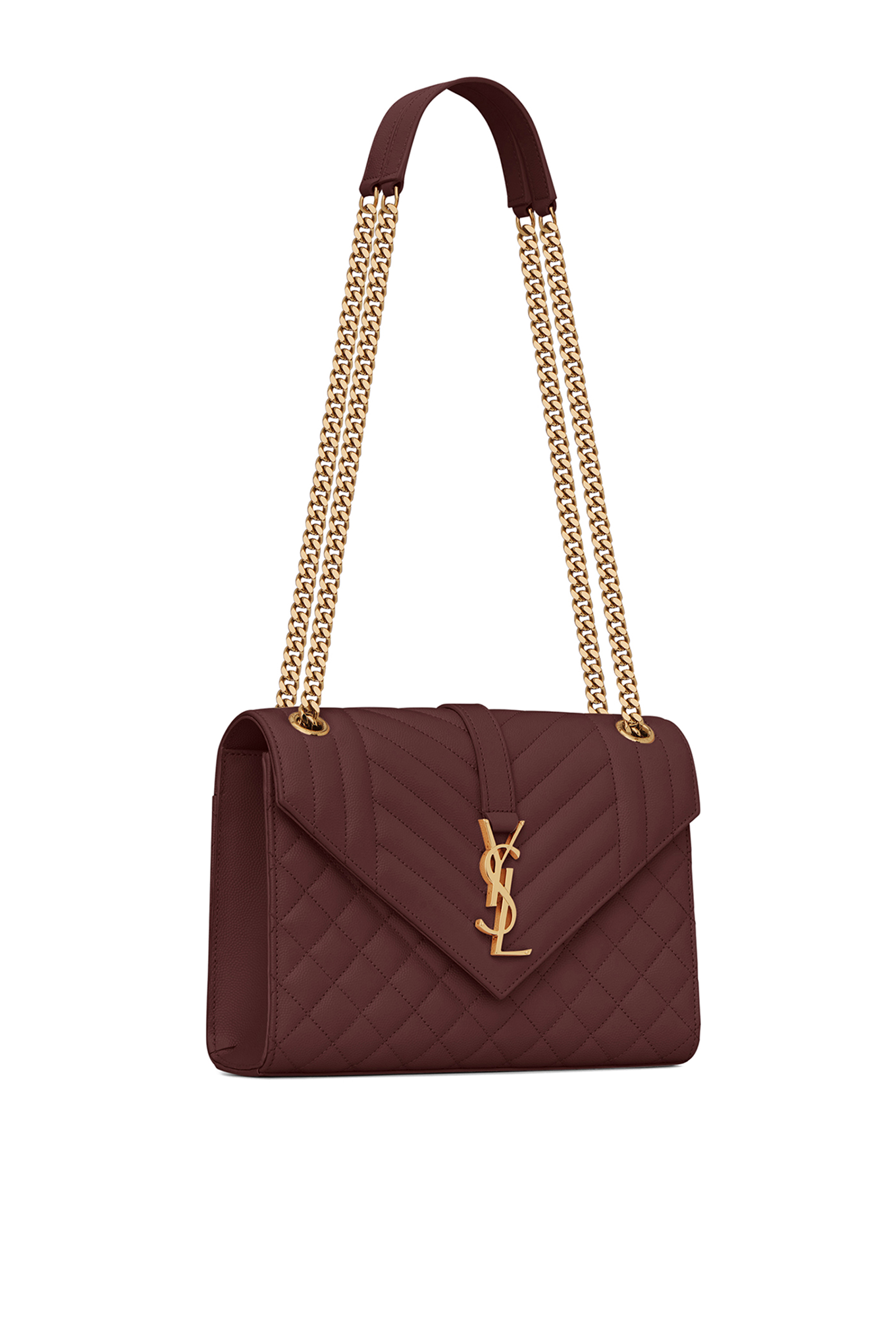 حقيبة متوسطة بتصميم ظرف جلد محفور غران دي بودريه وتصميم مبطن