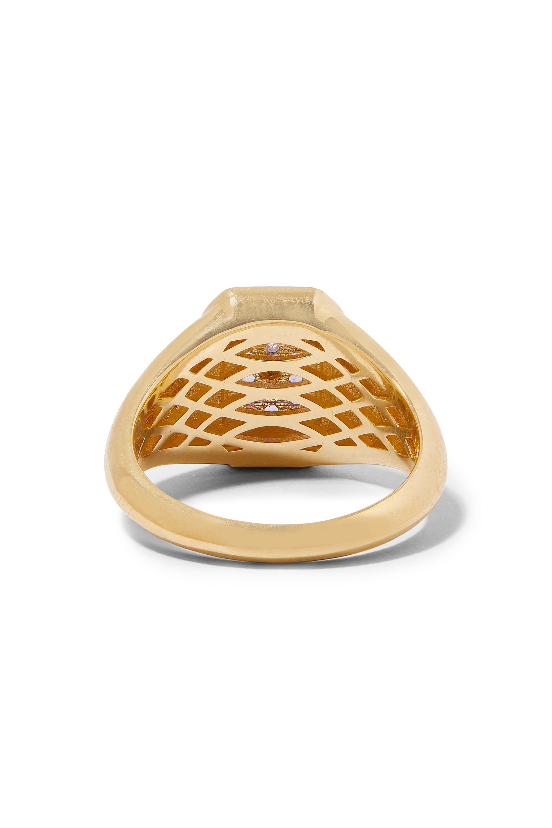 خاتم خنصر مرصع بالجمشت ذهب أصفر عيار 18