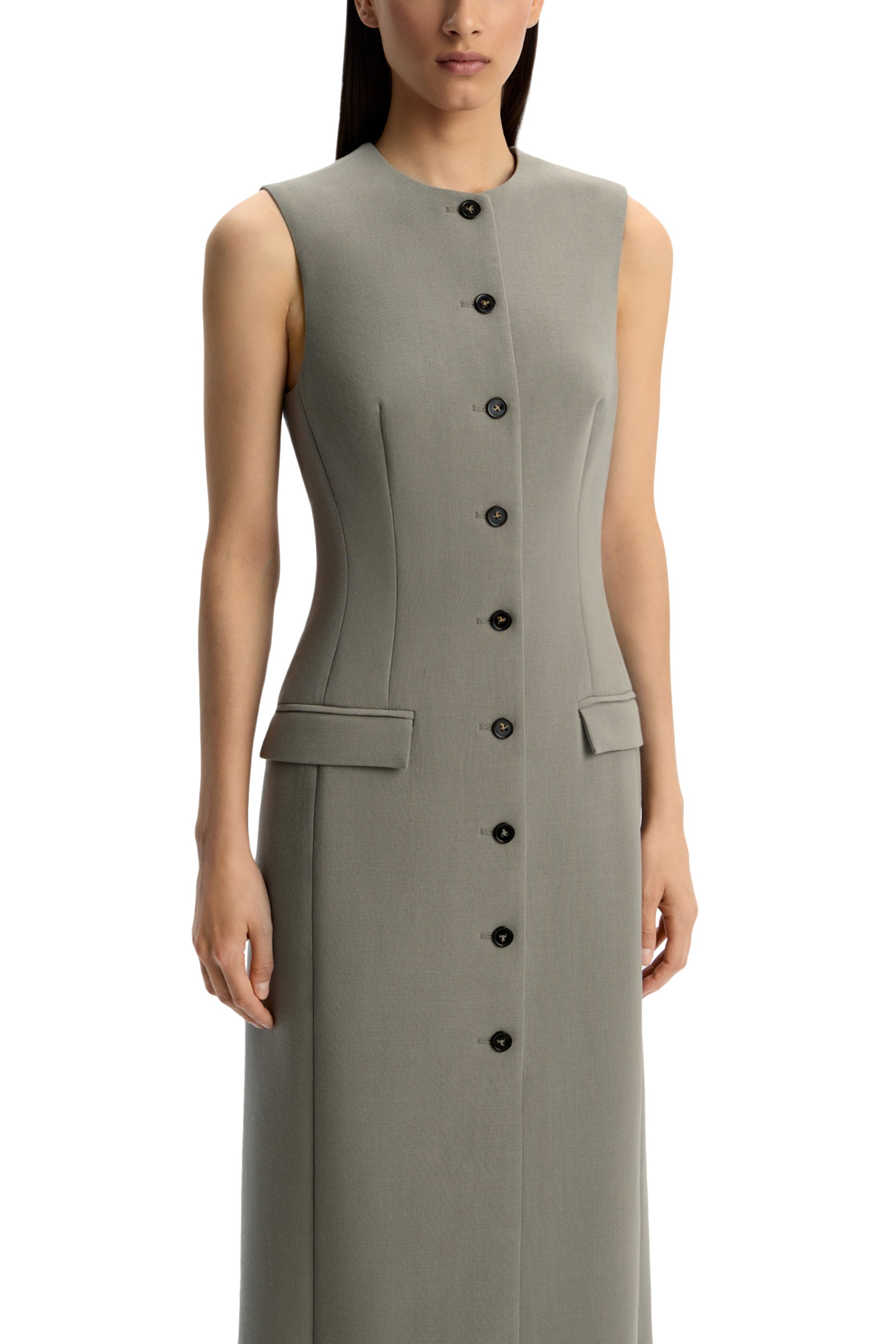 Wool Blend Midi Dress 