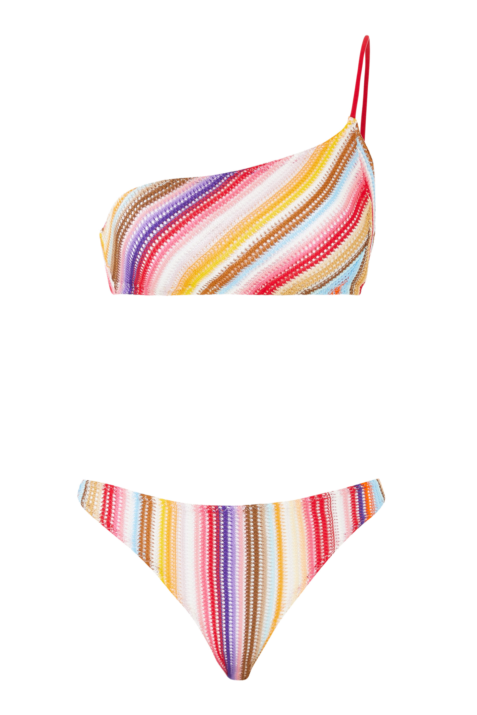 طقم بيكني ماري منسوج بكتف واحد