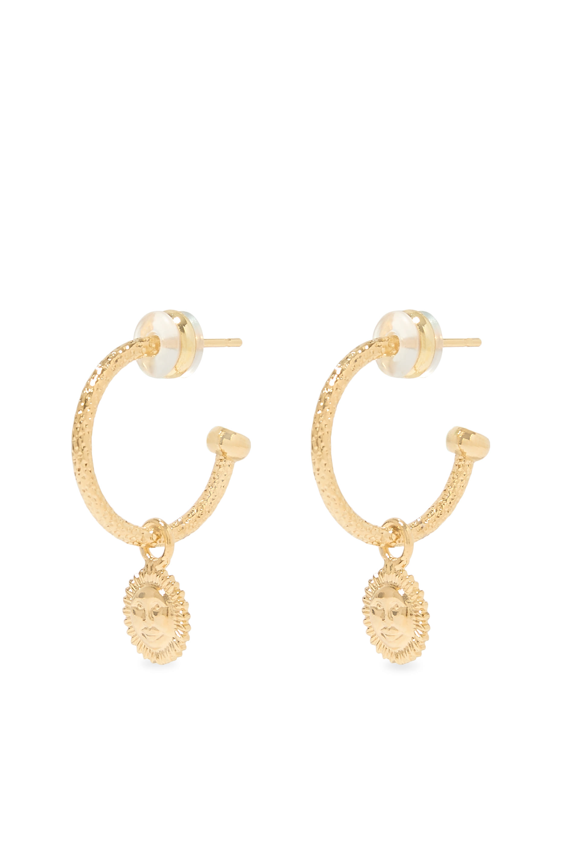 أقراط دائرية أبولو مطلية بذهب عيار 18