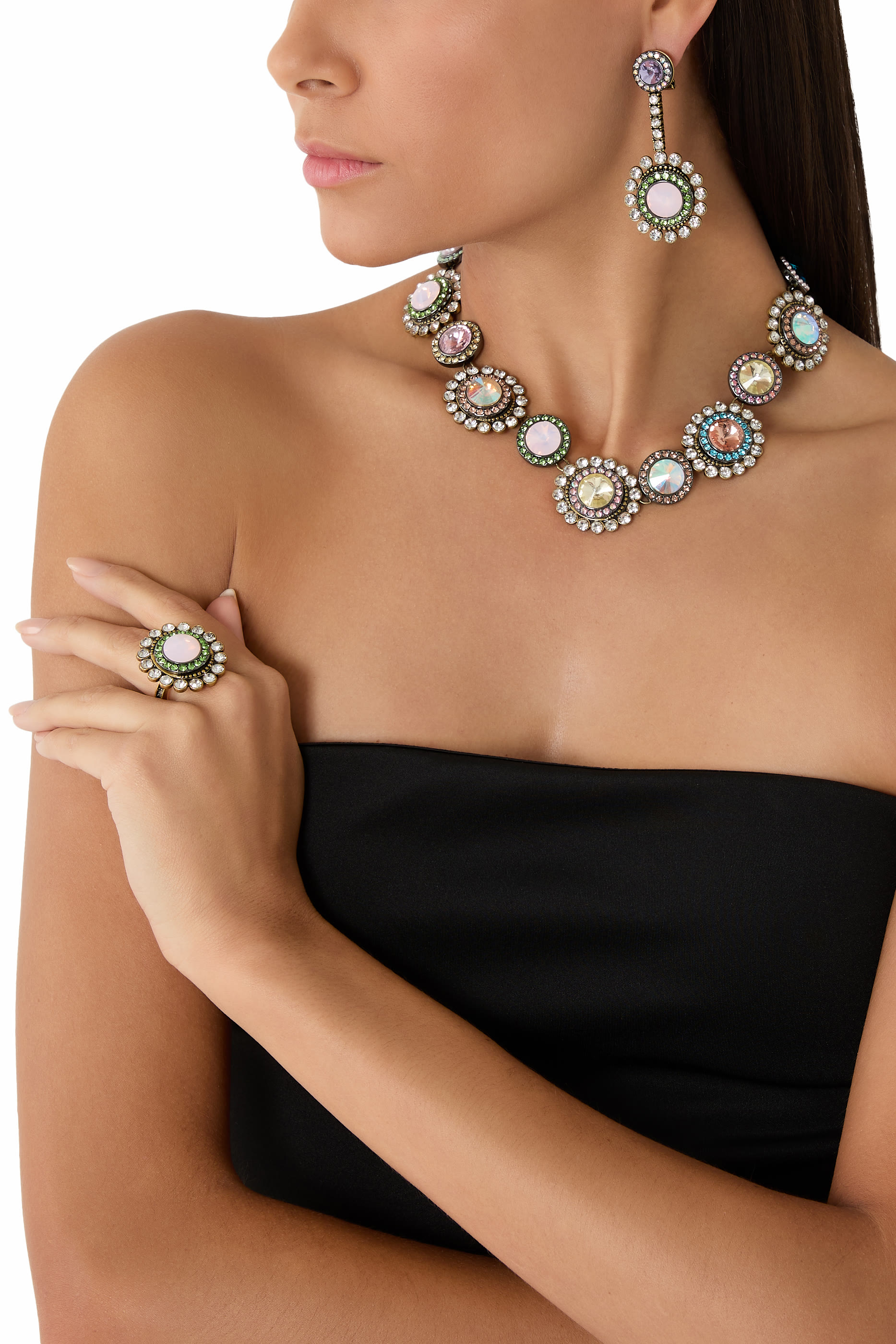 أقراط أوكتافيا كبيرة، نحاس وكريستال