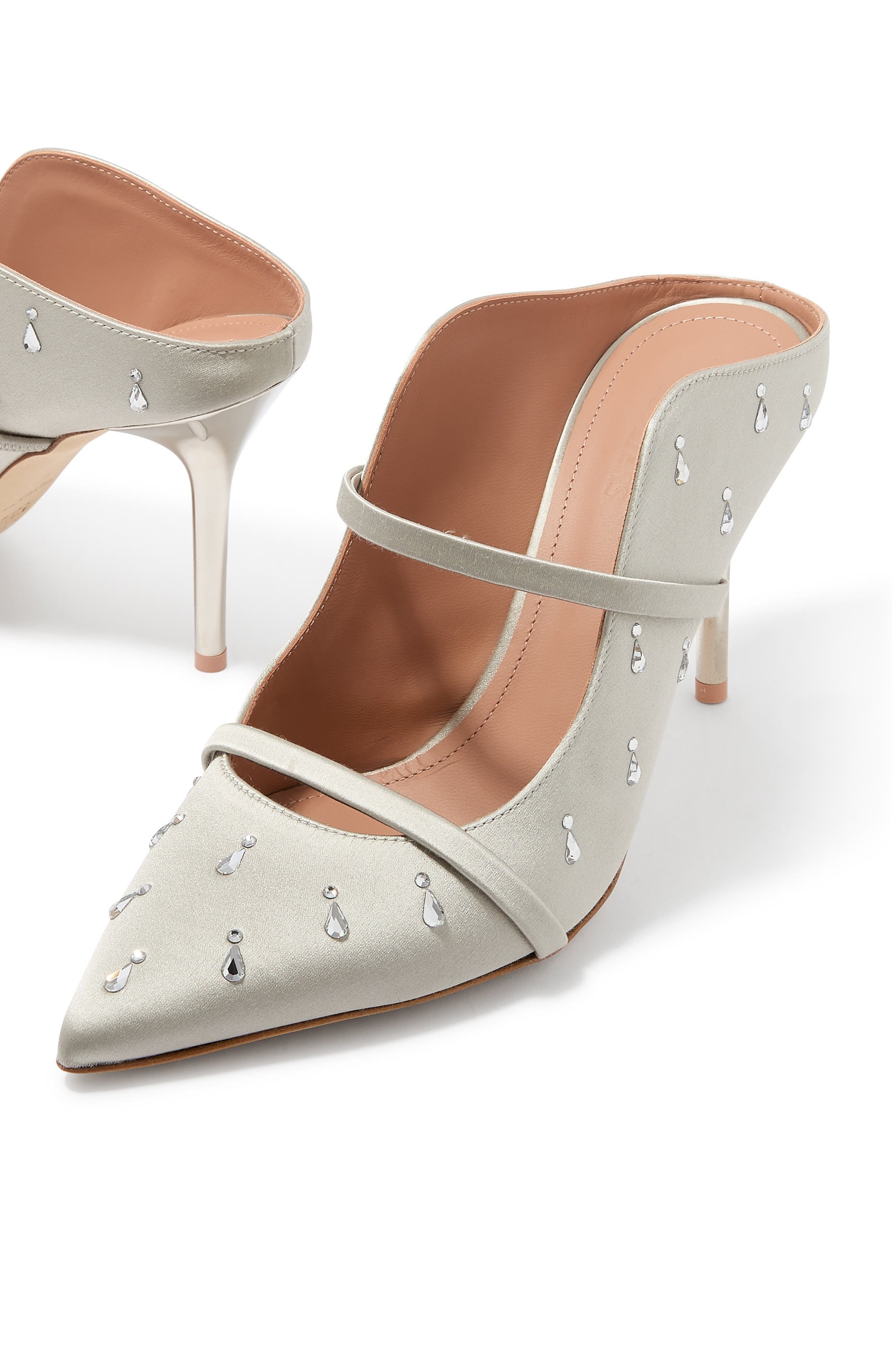 حذاء 85 مفتوح من الخلف بمقدمة مدببة جلد