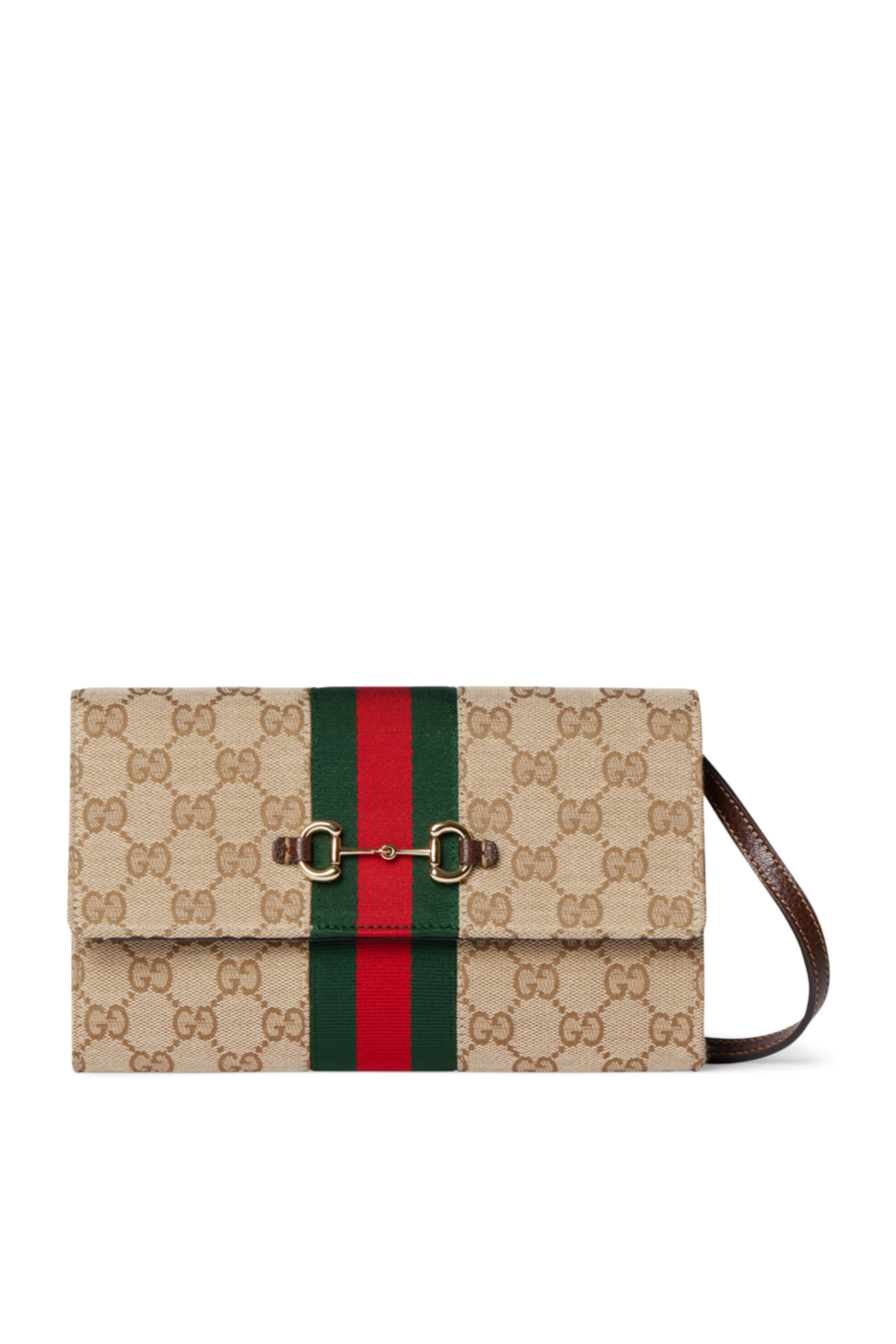 محفظة بشريط ويب وحلية لجام الحصان وحمالة