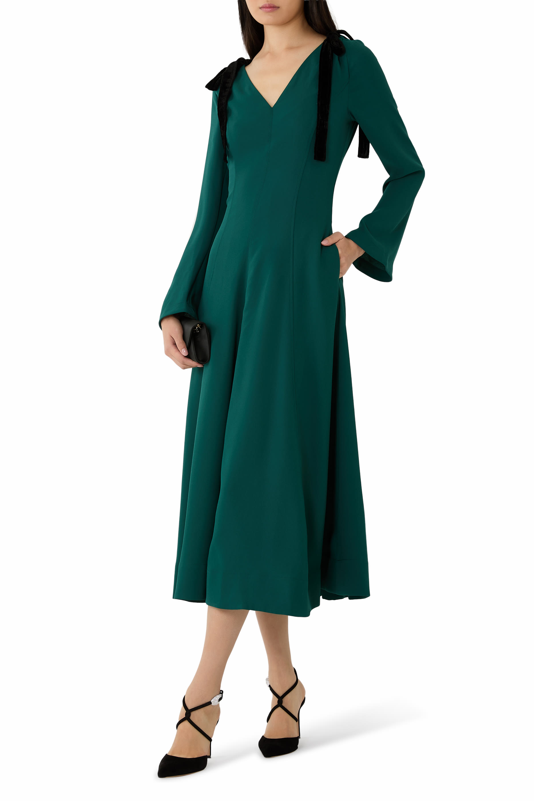 فستان كلاريبل متوسط ​​الطول