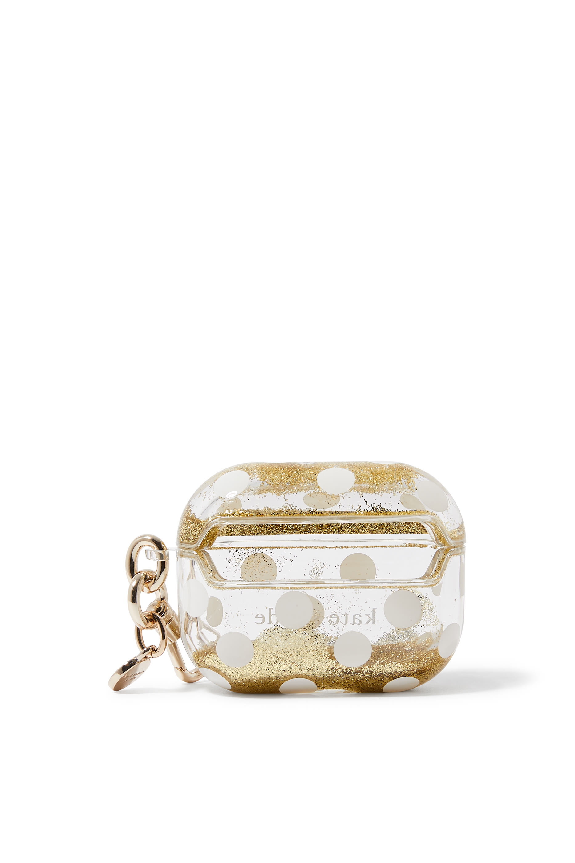 حافظة سماعات إيربودز برو الجيل الثاني مزينة بنقاط بولكا مع لمعة سائلة