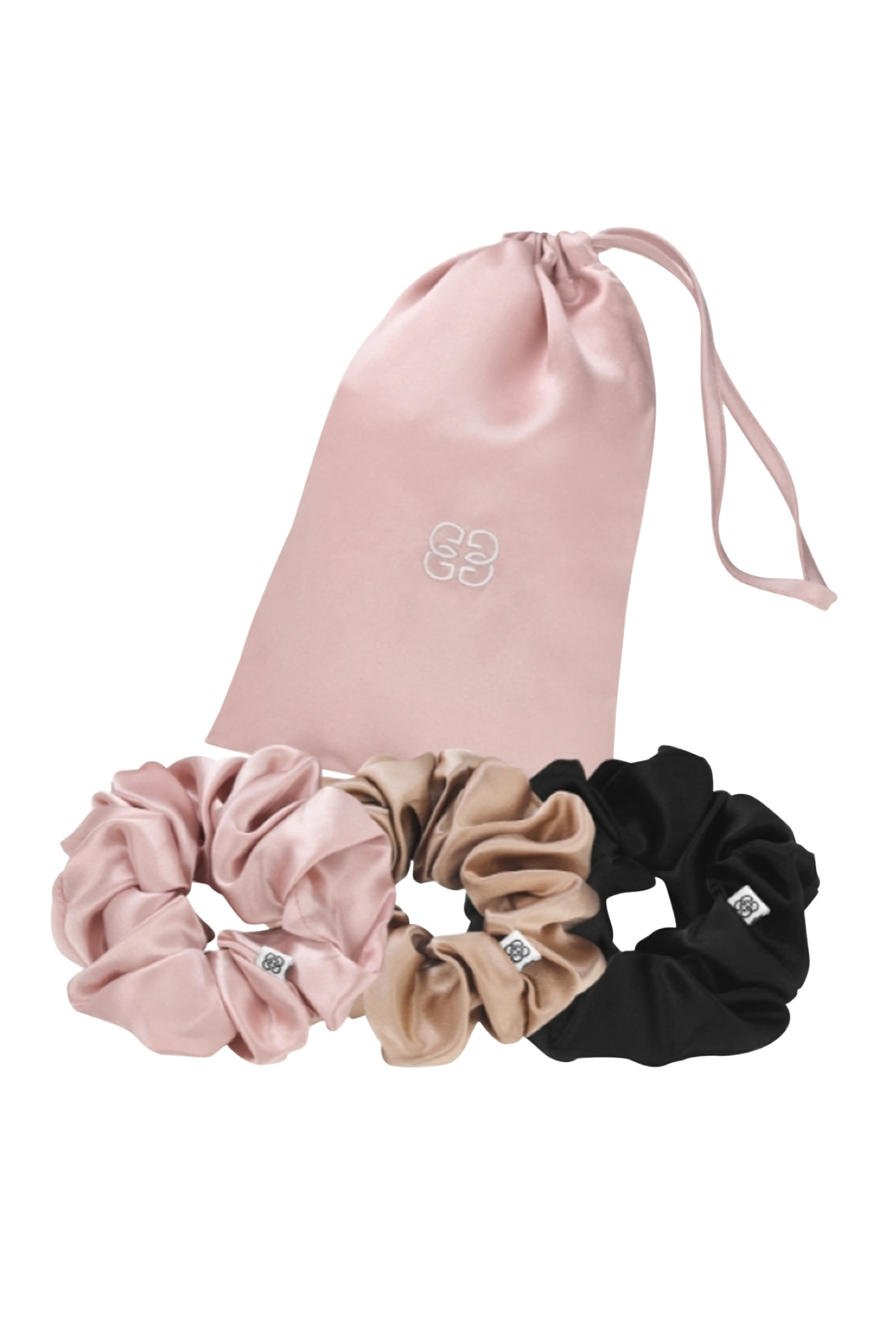 طقم ربطات شعر كبيرة حرير، 3 قطع