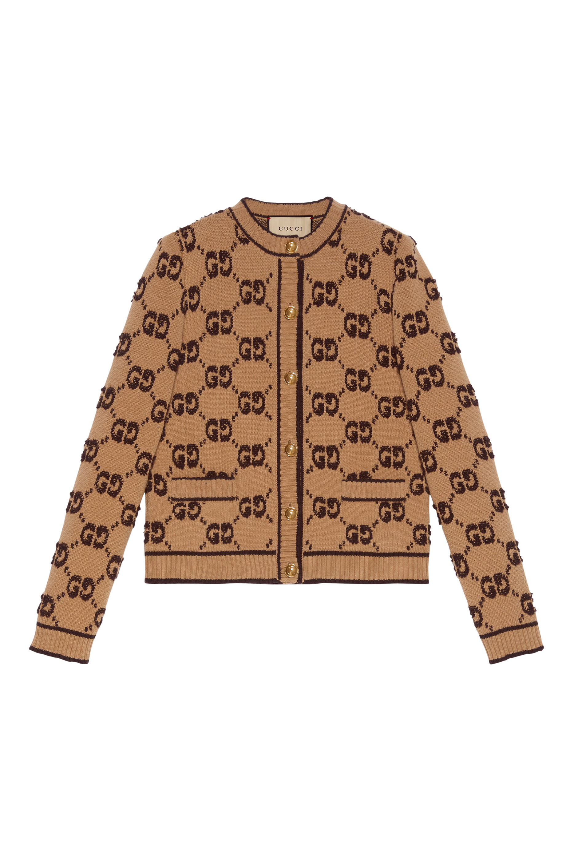 كارديجان بنقشة حرفي شعار الماركة جاكار وصوف بوكلي