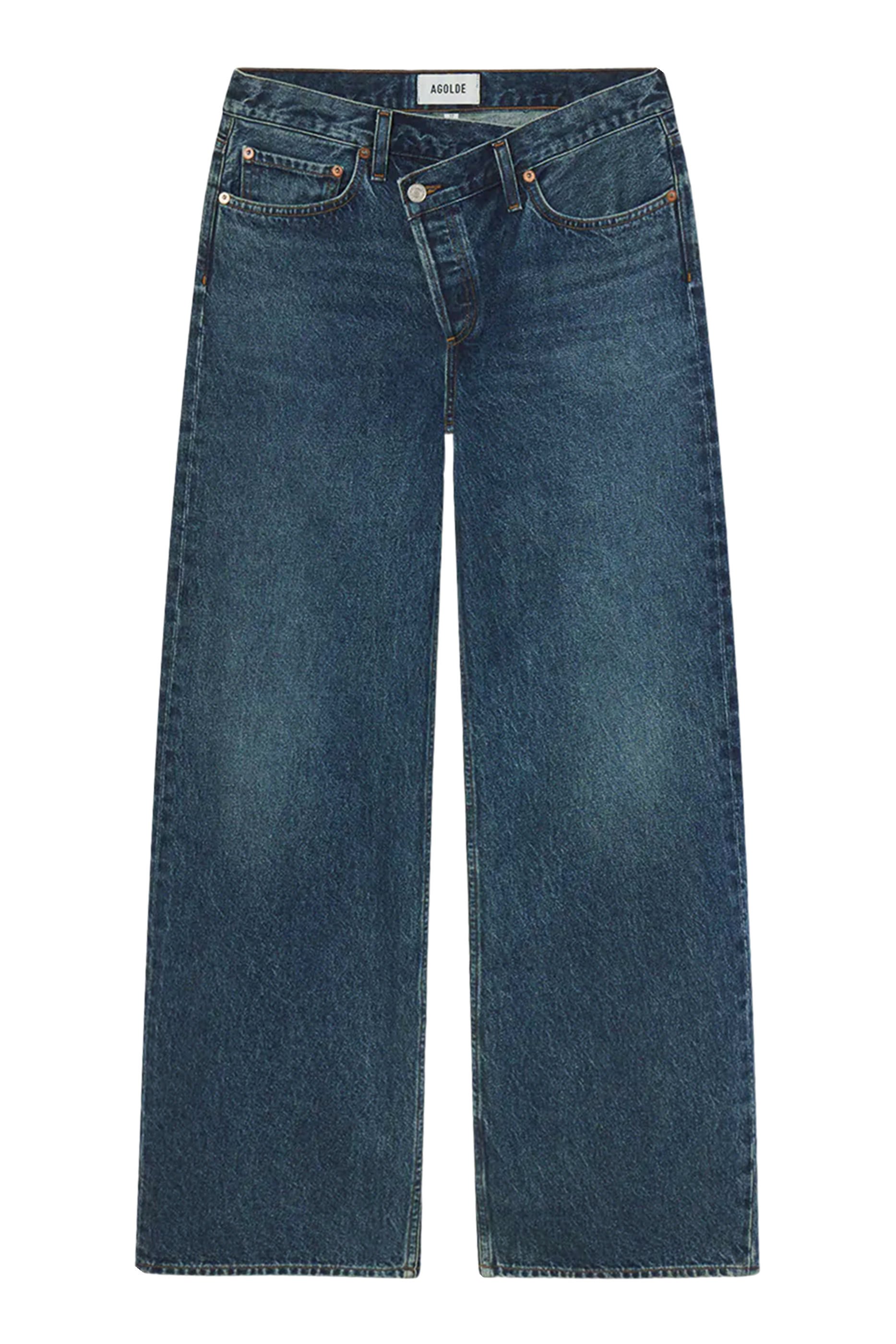 بنطال جينز بخصر متقاطع