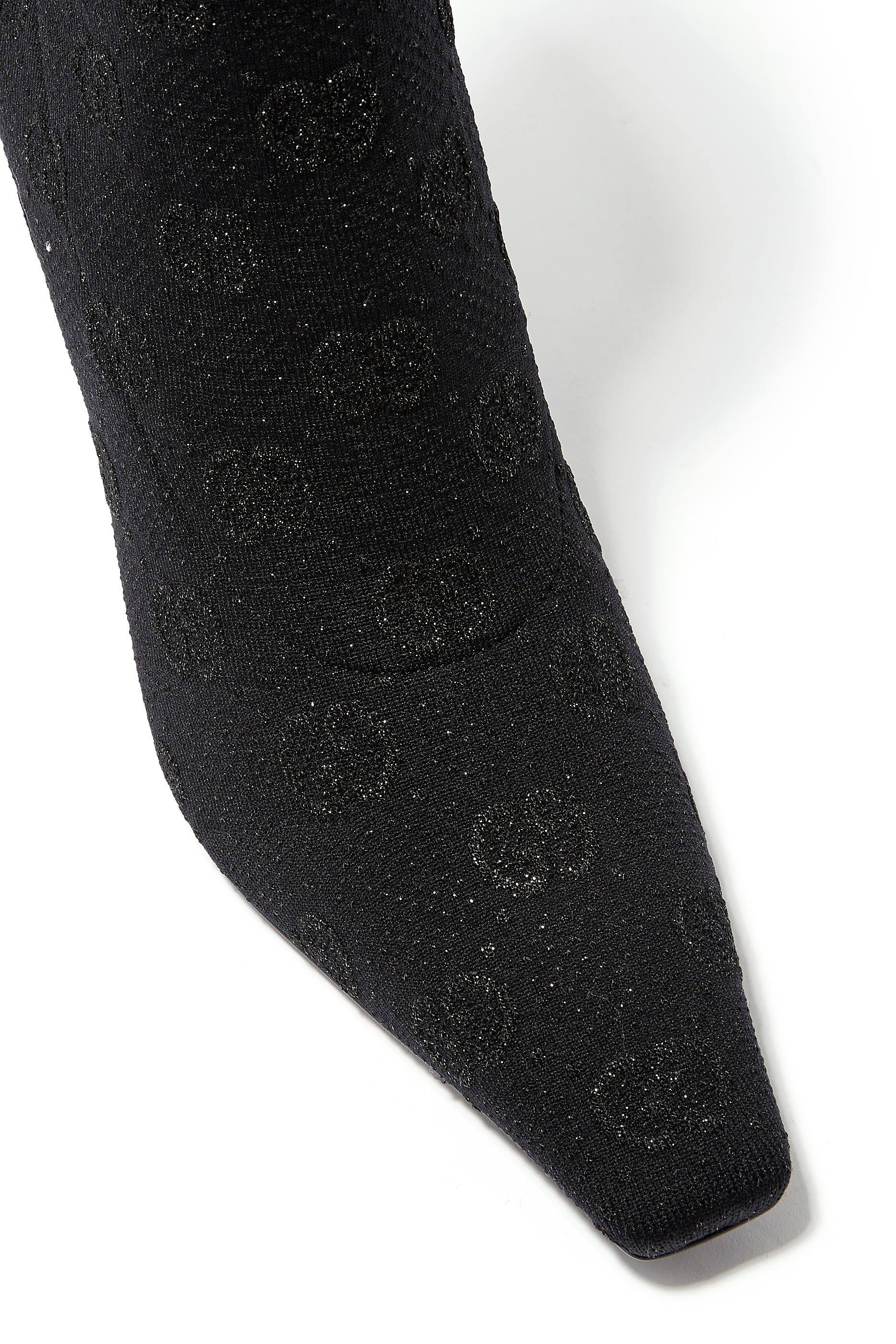 بوت 75 بطول الكاحل قماش منسوج بنقشة حرفي شعار الماركة