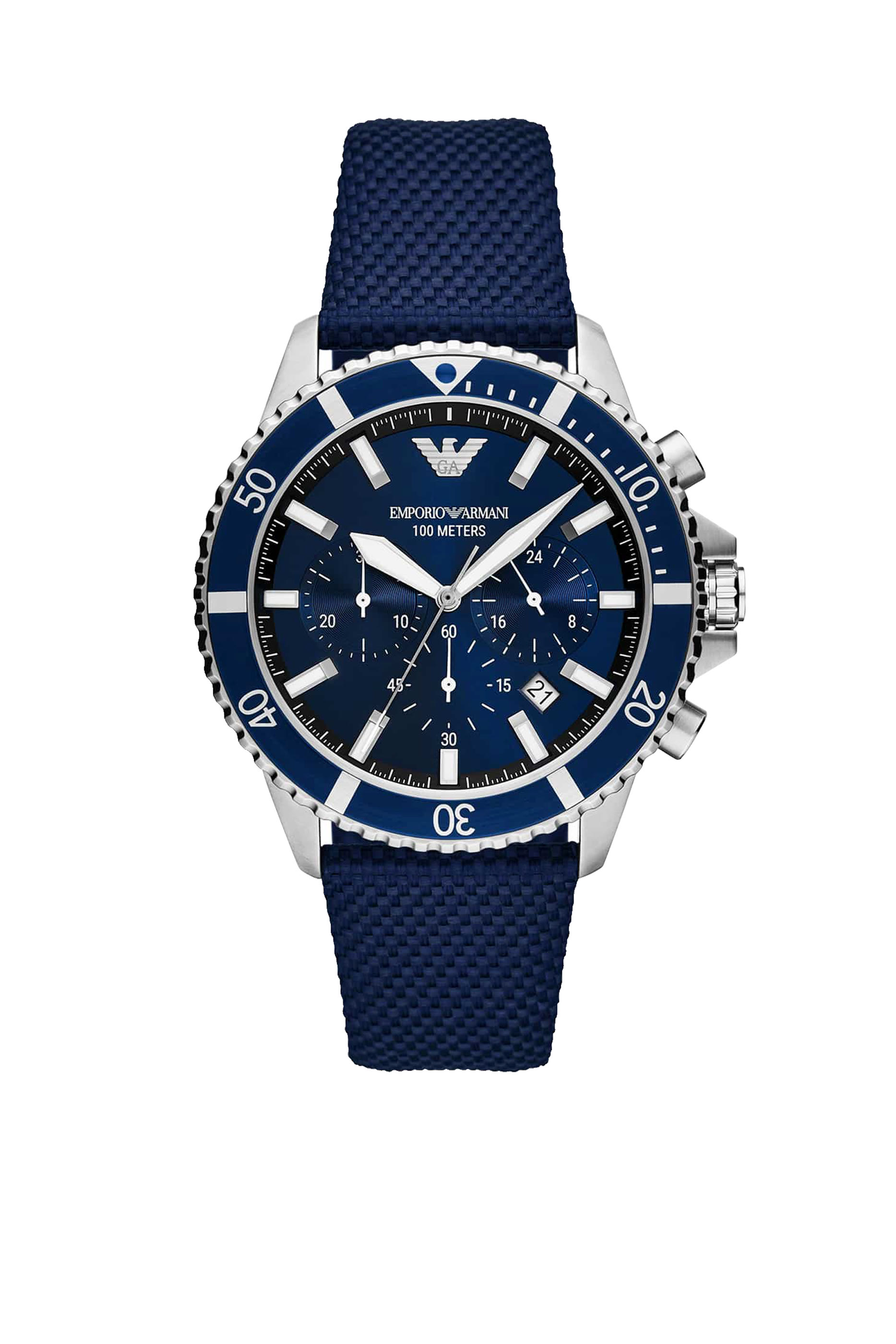 ساعة كرونوغراف نايلون وجلد  43 مم