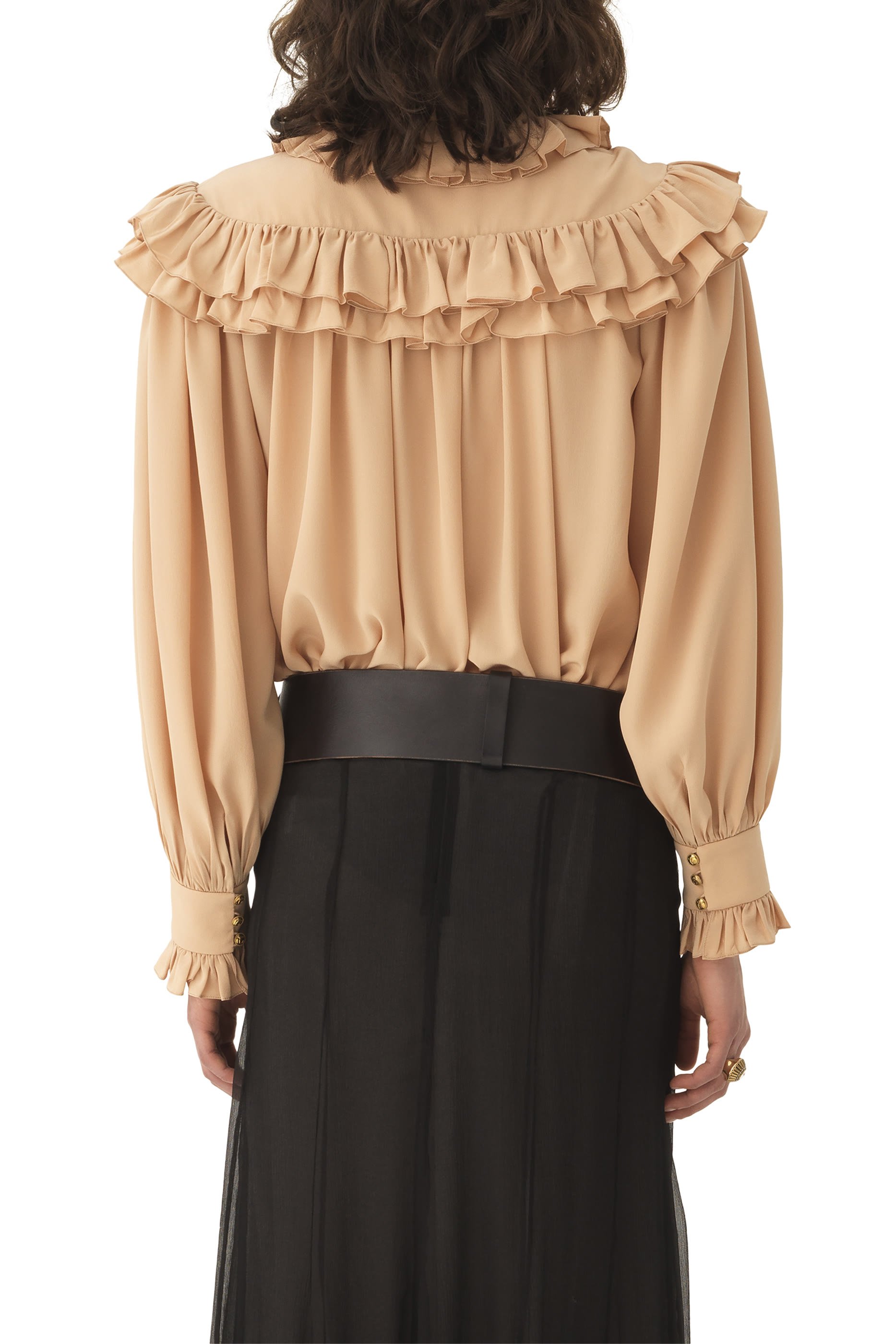 بلوزة بقصة فضفاضة مزينة بكشكش