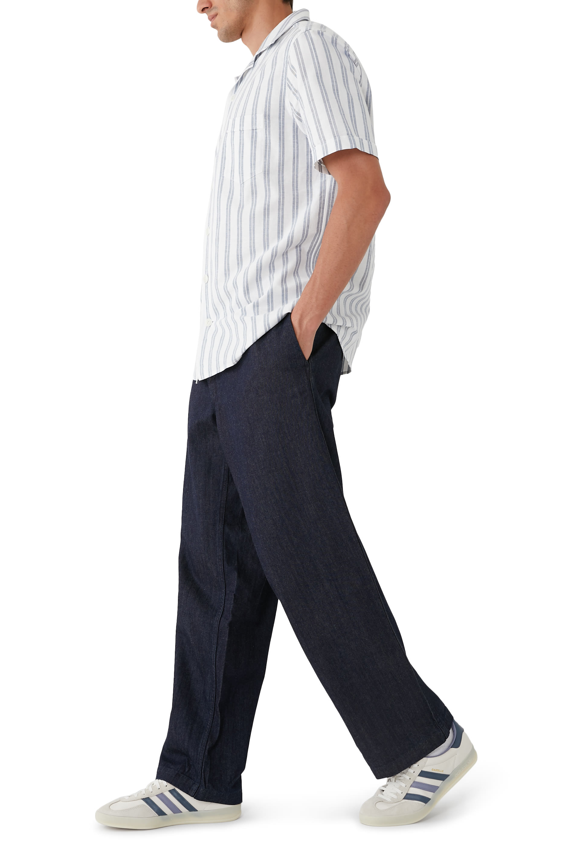 قميص بقصة عادية قطن أكسفورد