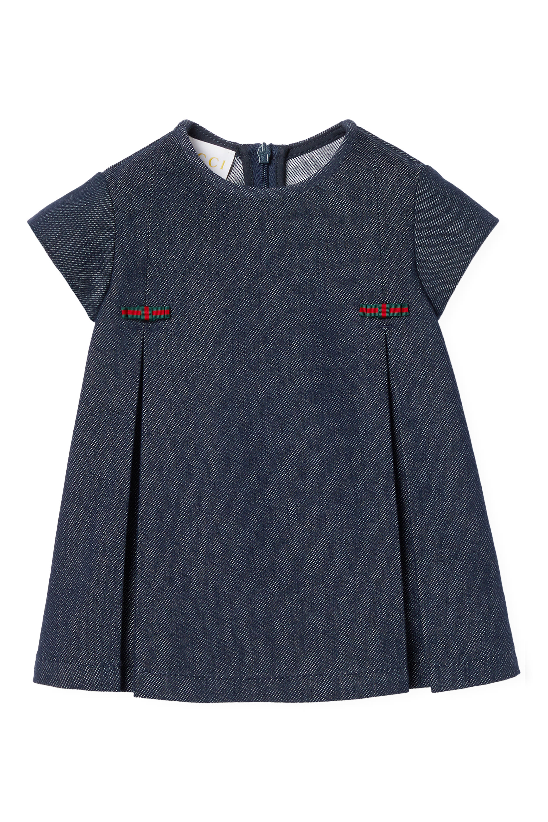 Kids Web Stripe Box Pleats Dress