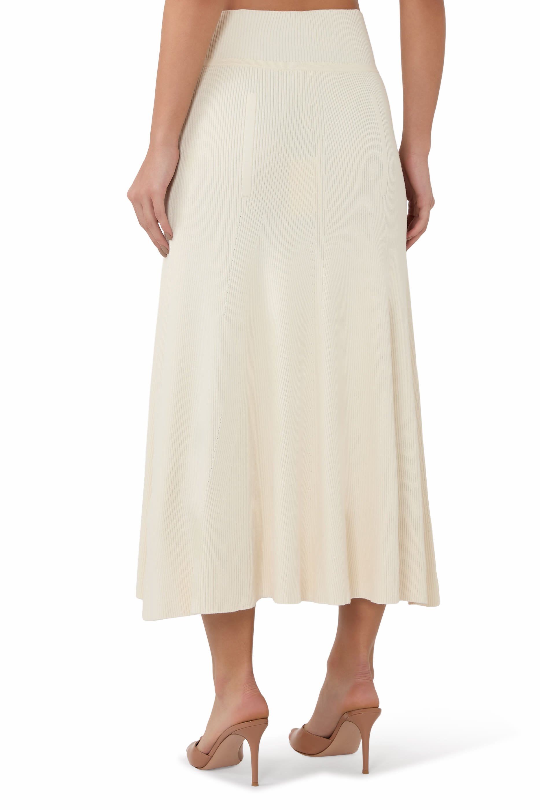 تنورة بحواف قطن متوسطة الطول نسيج مضلع