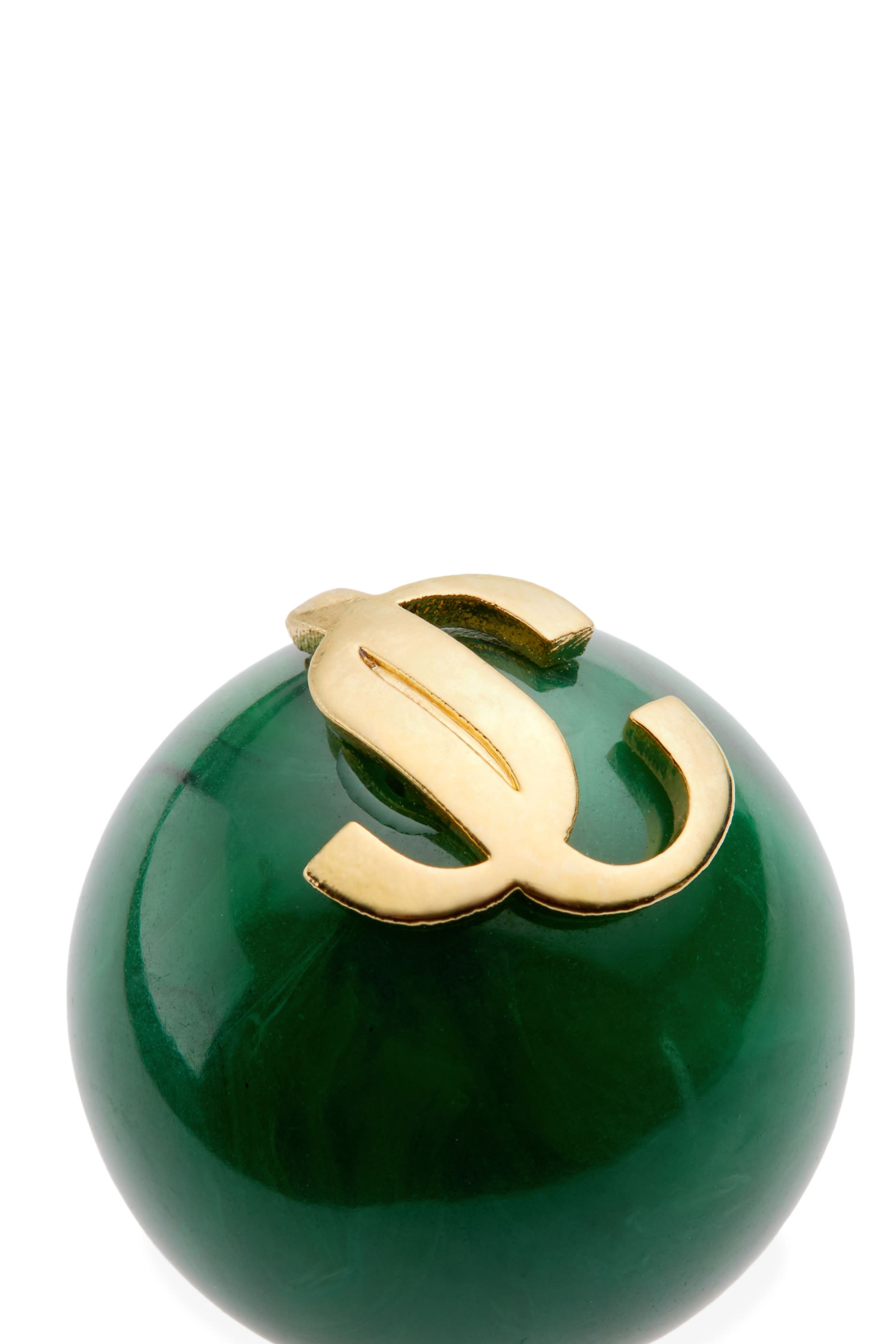 أقراط بخرز وشعار الماركة، نحاس