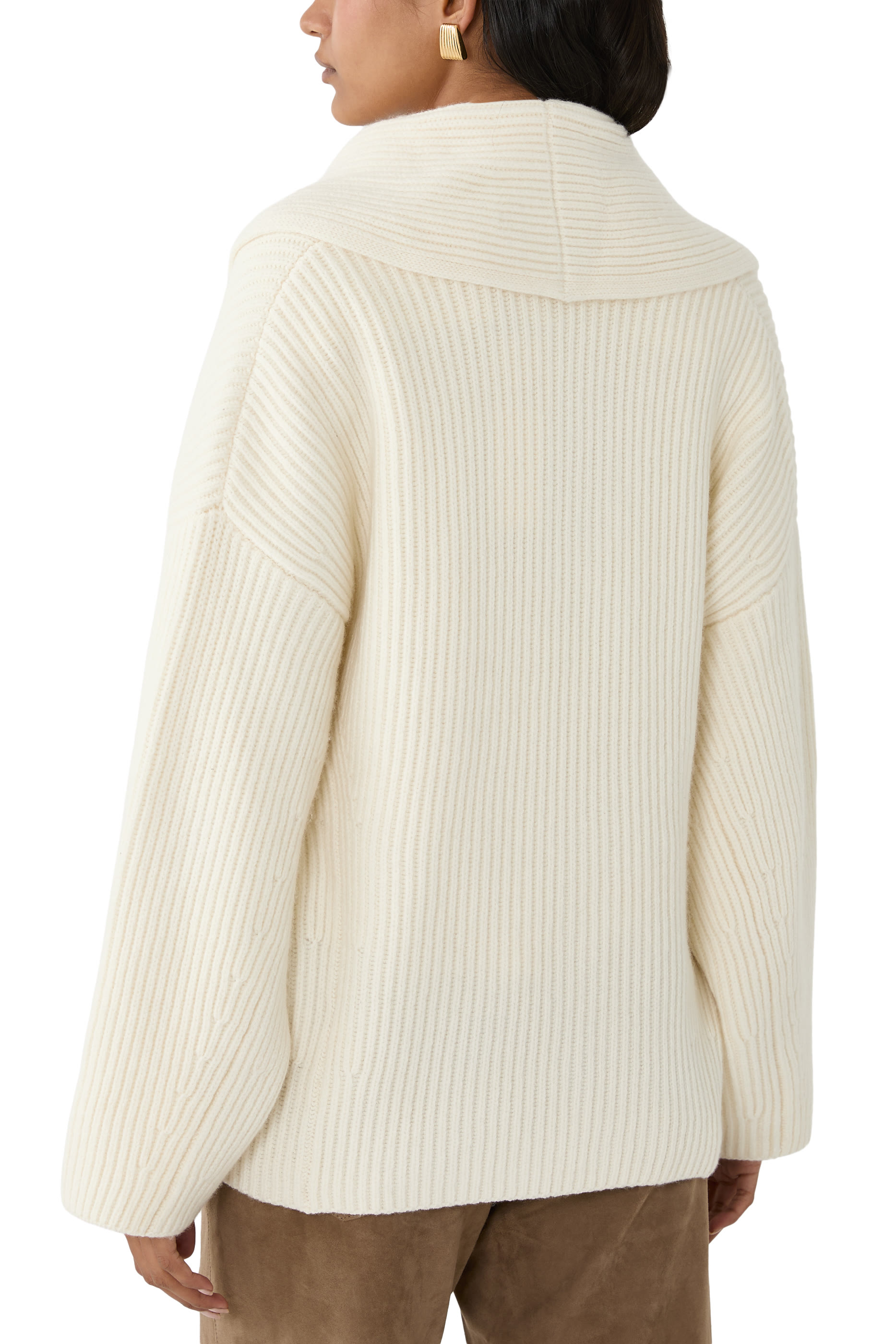 Ribbed Double-Breasted Cardigan